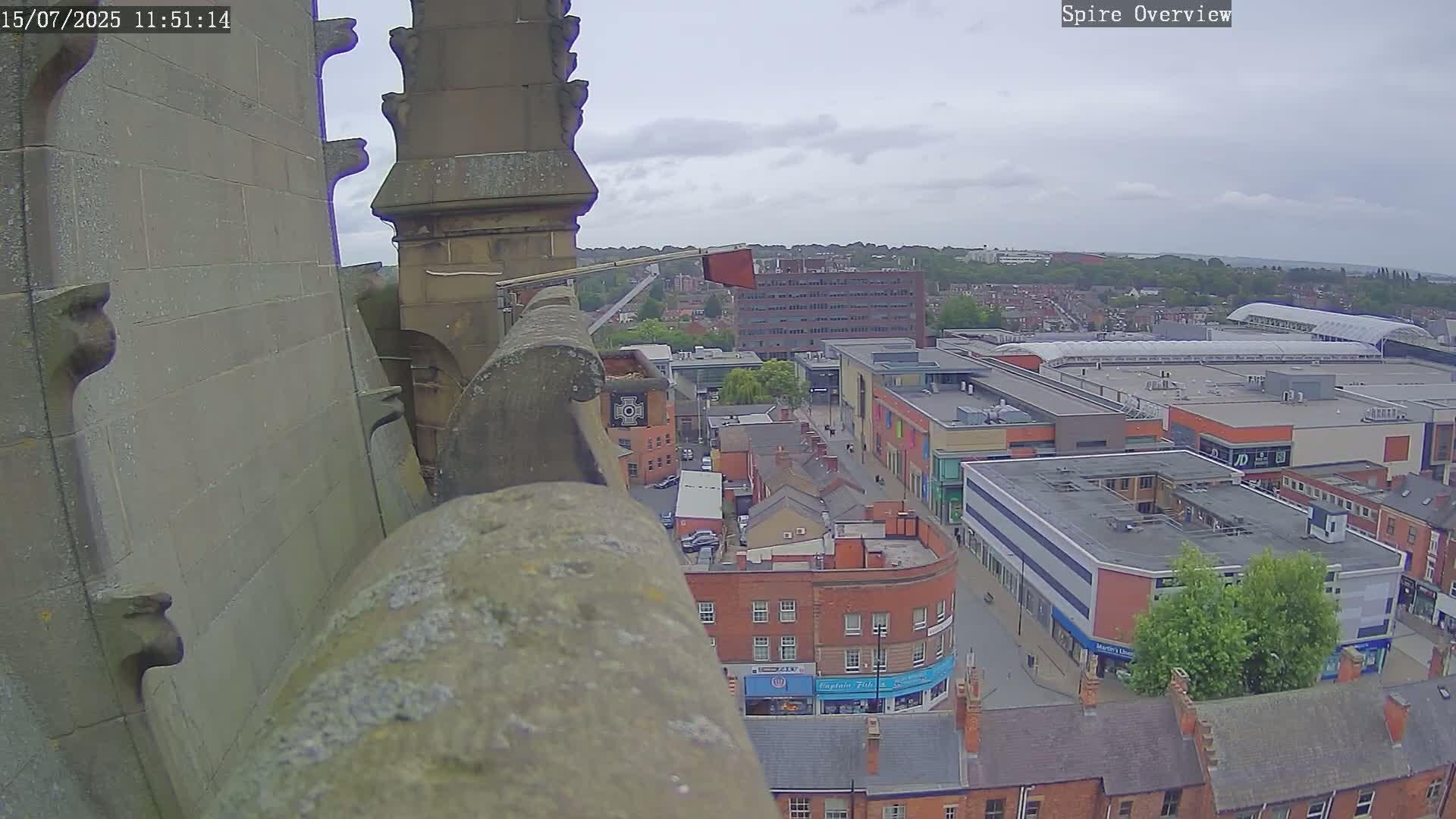 Wakefield City Skyline & Peregrine Life Project Live Cam - Wakefield, West Yorkshire, Yorkshire and the Humber, England, United Kingdom