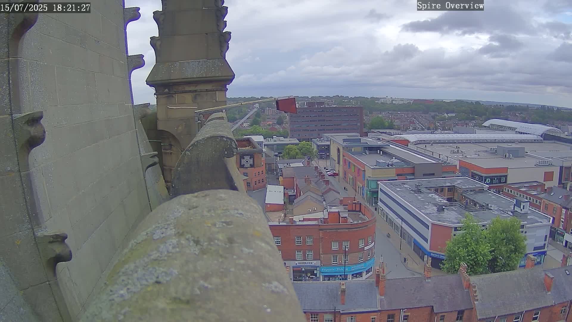 Wakefield City Skyline & Peregrine Life Project Live Cam - Wakefield, West Yorkshire, Yorkshire and the Humber, England, United Kingdom