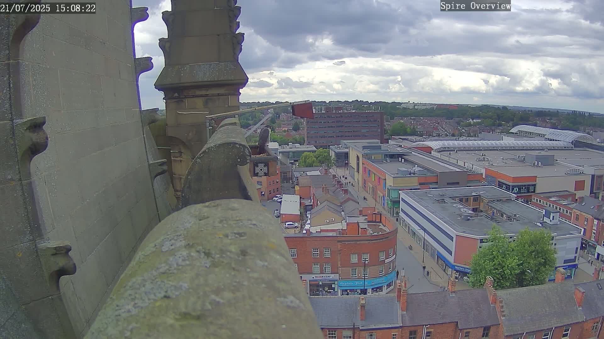 Wakefield City Skyline & Peregrine Life Project Live Cam - Wakefield, West Yorkshire, Yorkshire and the Humber, England, United Kingdom