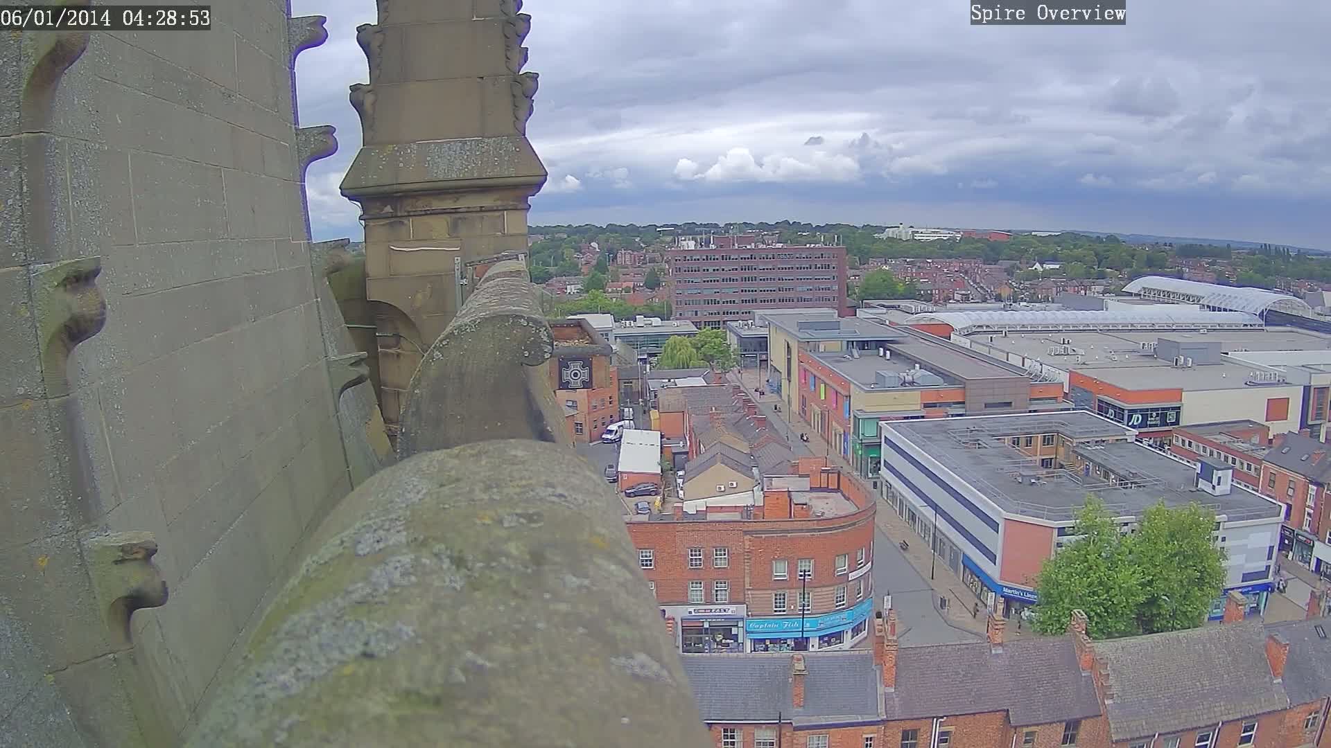 Wakefield City Skyline & Peregrine Life Project Live Cam - Wakefield, West Yorkshire, Yorkshire and the Humber, England, United Kingdom