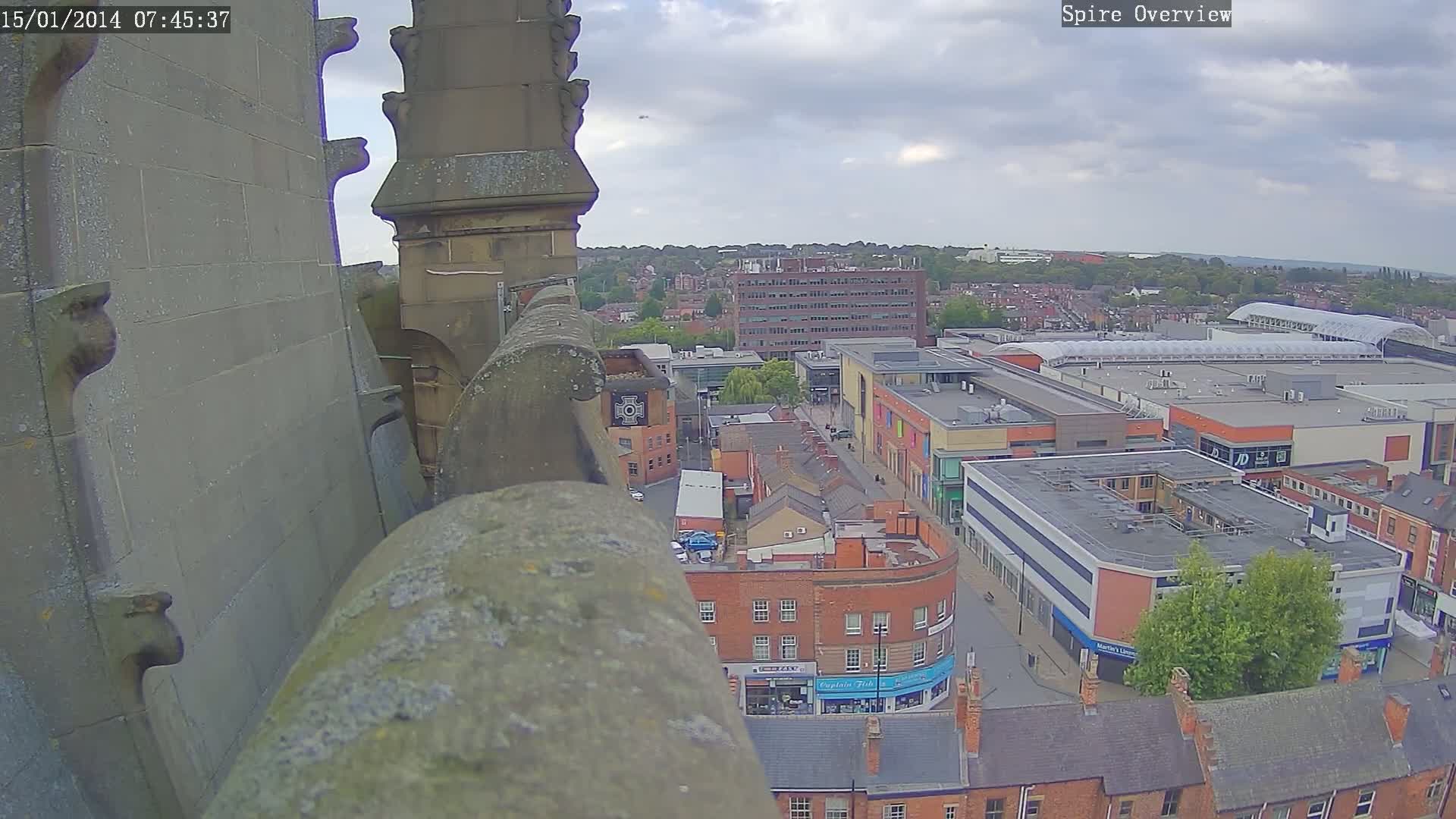 Wakefield City Skyline & Peregrine Life Project Live Cam - Wakefield, West Yorkshire, Yorkshire and the Humber, England, United Kingdom