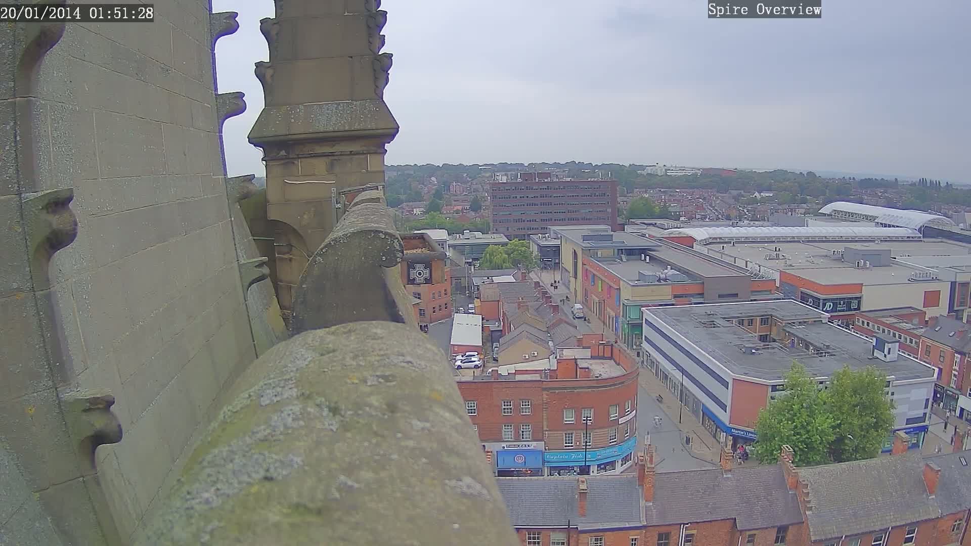Wakefield City Skyline & Peregrine Life Project Live Cam - Wakefield, West Yorkshire, Yorkshire and the Humber, England, United Kingdom