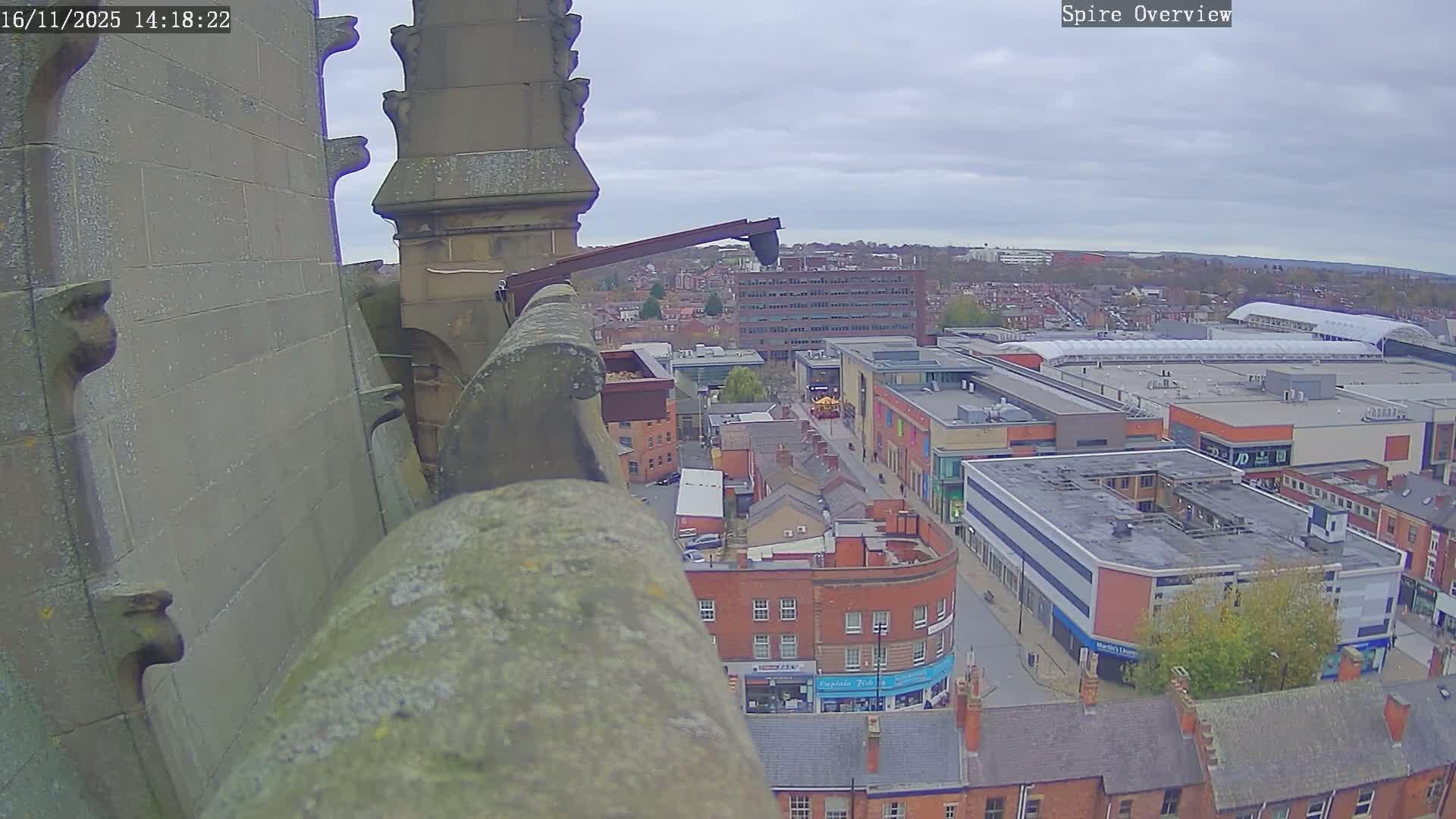 Wakefield City Skyline & Peregrine Life Project Live Cam - Wakefield, West Yorkshire, Yorkshire and the Humber, England, United Kingdom
