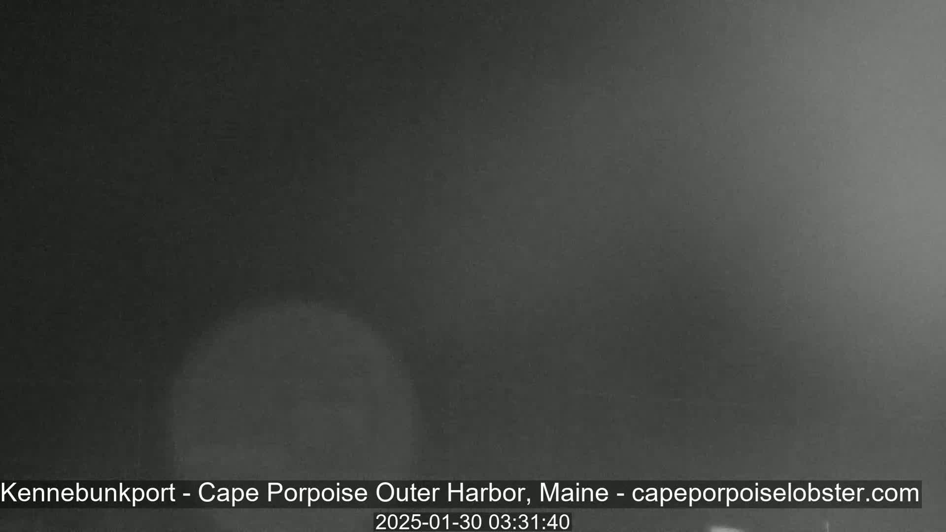 A dark, blurry image shows a mostly featureless, dark gray scene under nighttime conditions.