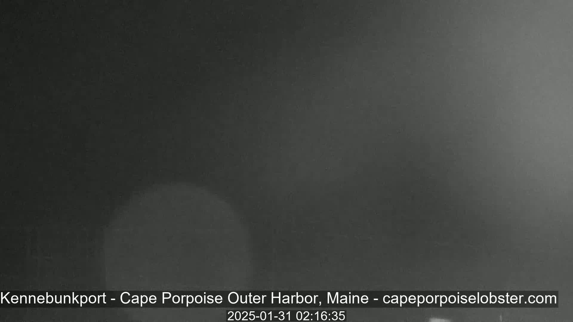 A dark, blurry image shows a mostly featureless, dark gray scene, possibly taken at night or in heavy fog.