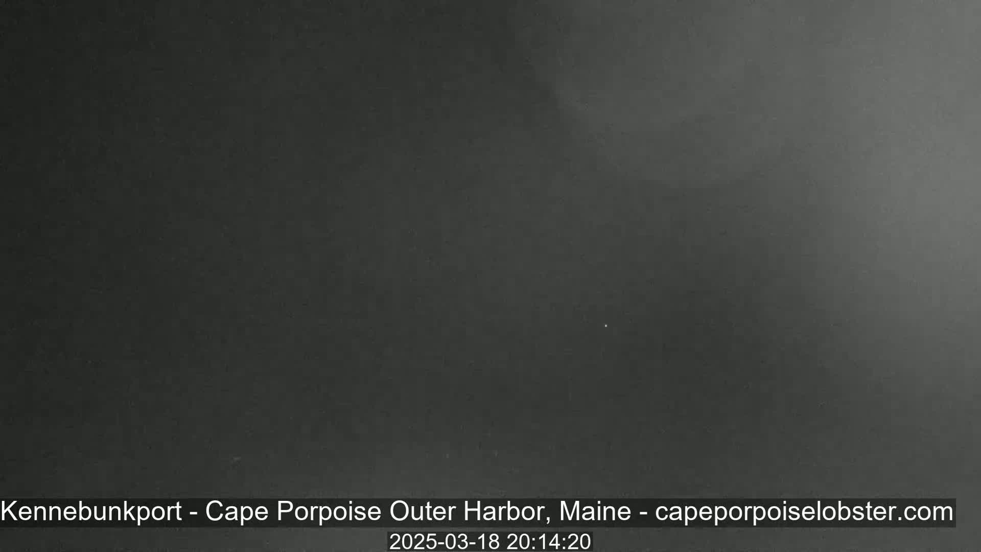 A dark, possibly nighttime, outdoor scene shows a uniformly gray-black sky.