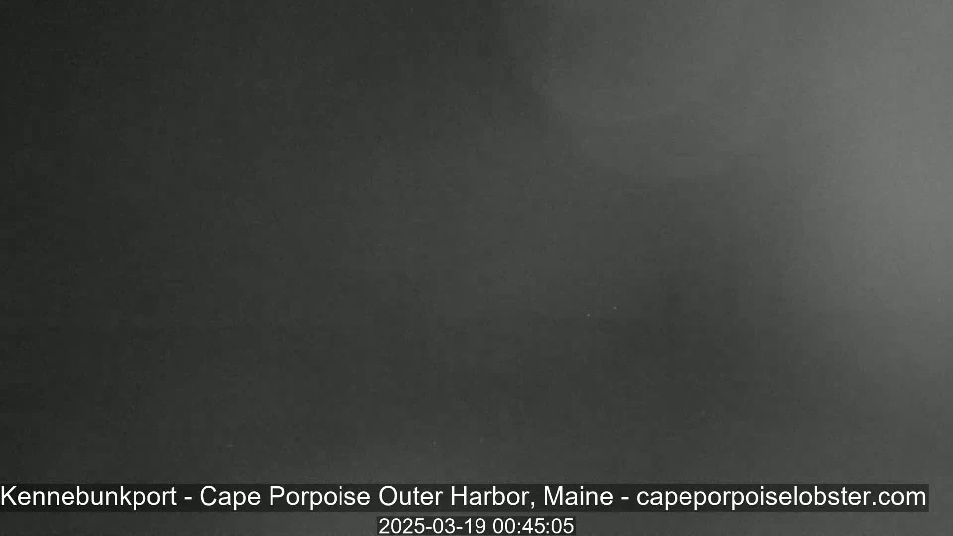A dark, mostly featureless image shows a nighttime view of an overcast sky.