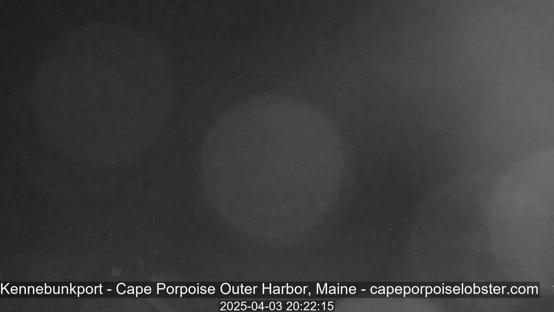 A dark, blurry nighttime image shows a hazy, indistinct view of an outdoor scene.