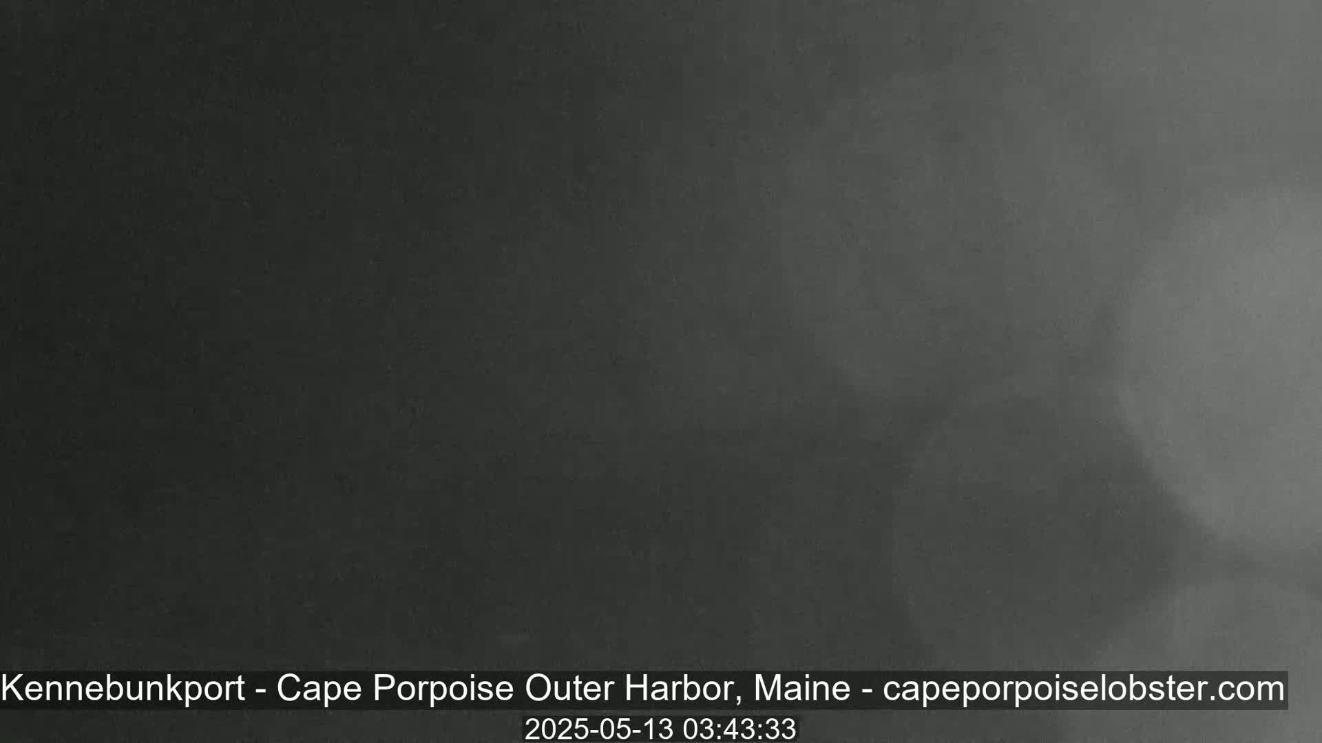 A dark, blurry image shows a uniformly gray scene, likely taken at night or in low-light conditions.