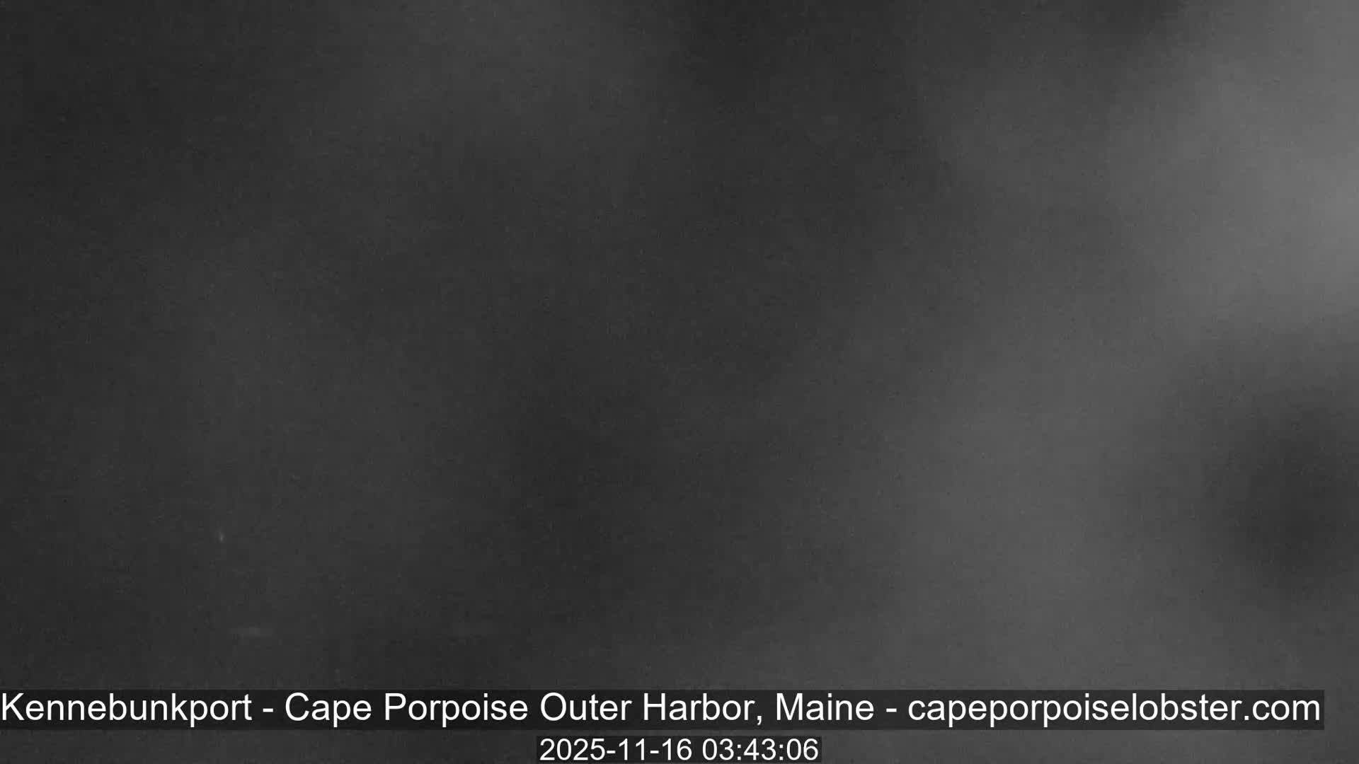 The image displays an extremely dark, featureless scene, indicative of nighttime conditions outdoors where no light sources or objects are visible.