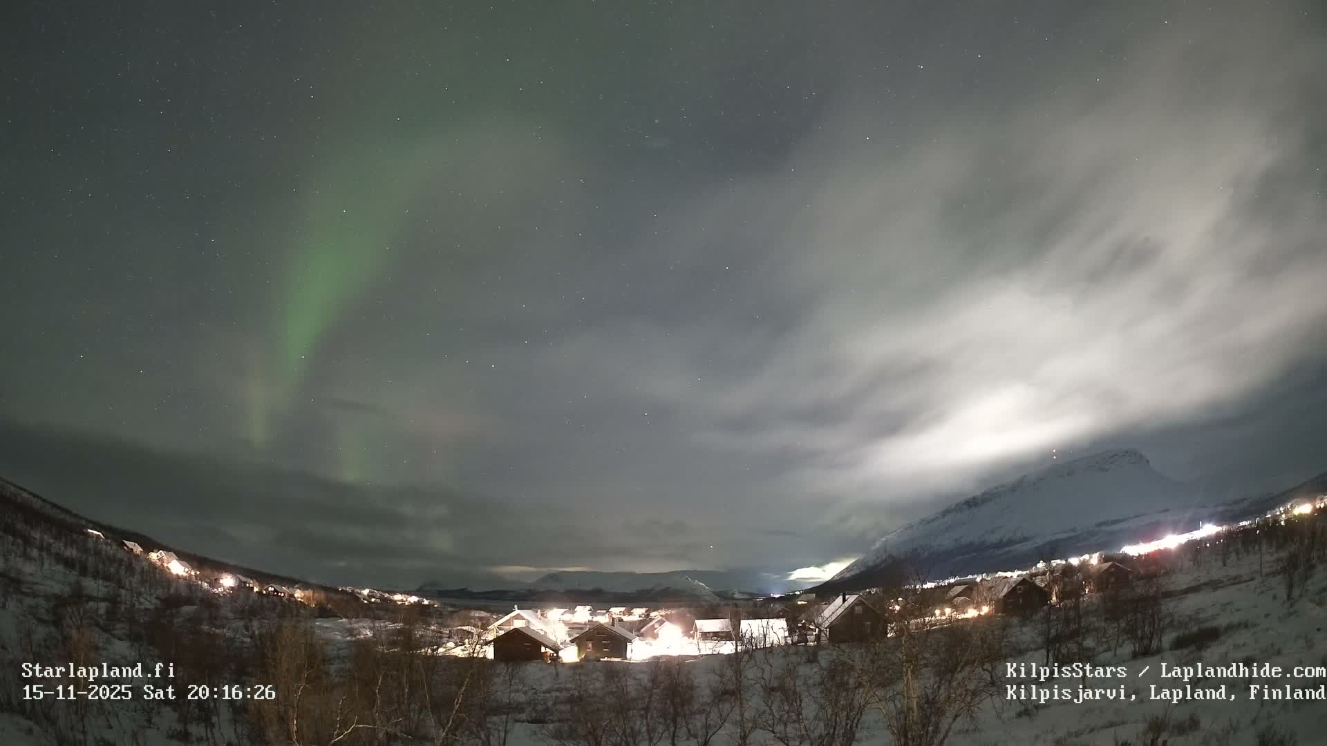 Kilpisjarvi Village , Northern Lights/Aurora Borealis Live Cam - Kilpisjärvi, Enontekiö, Lapland, Finland
