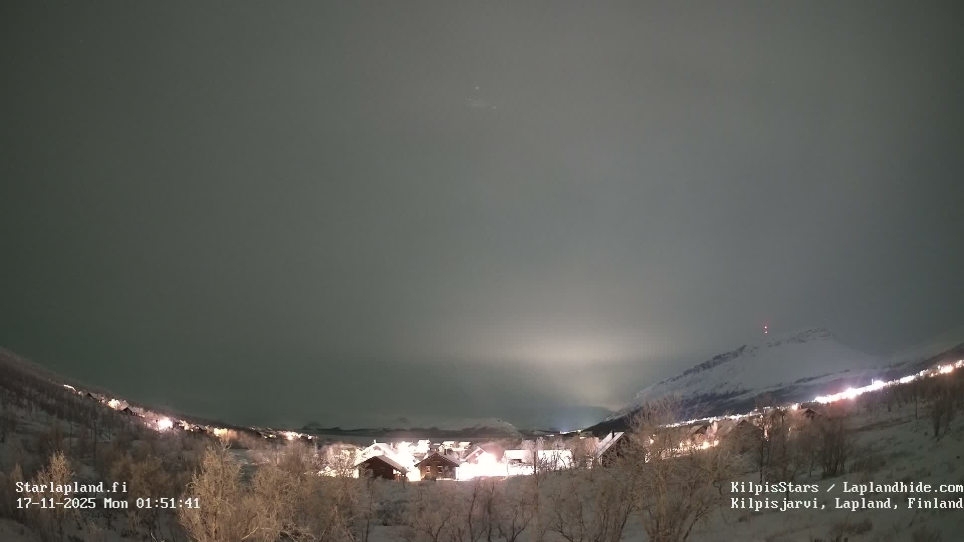 Kilpisjarvi Village , Northern Lights/Aurora Borealis Live Cam - Kilpisjärvi, Enontekiö, Lapland, Finland
