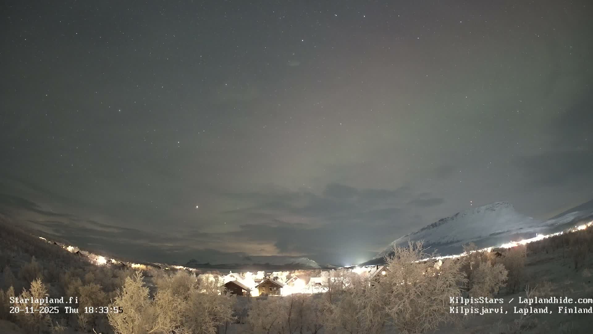 Kilpisjarvi Village , Northern Lights/Aurora Borealis Live Cam - Kilpisjärvi, Enontekiö, Lapland, Finland