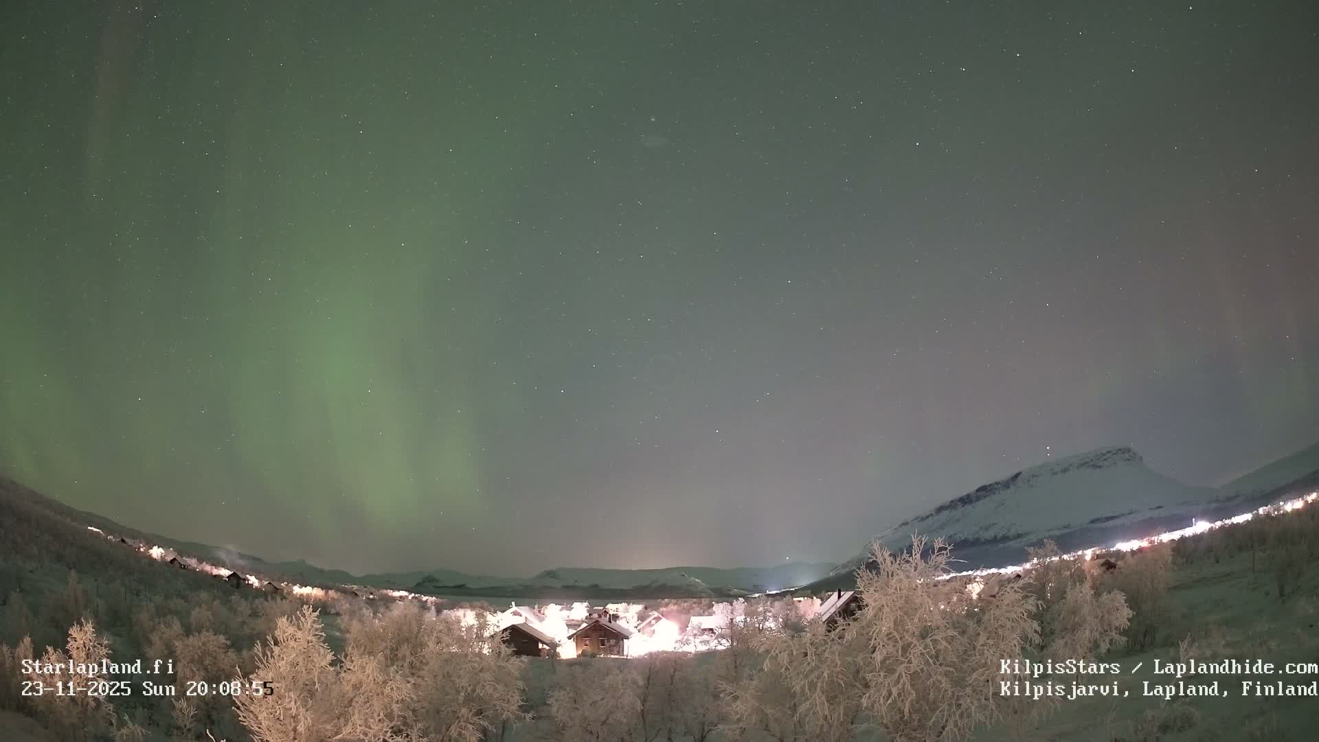Kilpisjarvi Village , Northern Lights/Aurora Borealis Live Cam - Kilpisjärvi, Enontekiö, Lapland, Finland