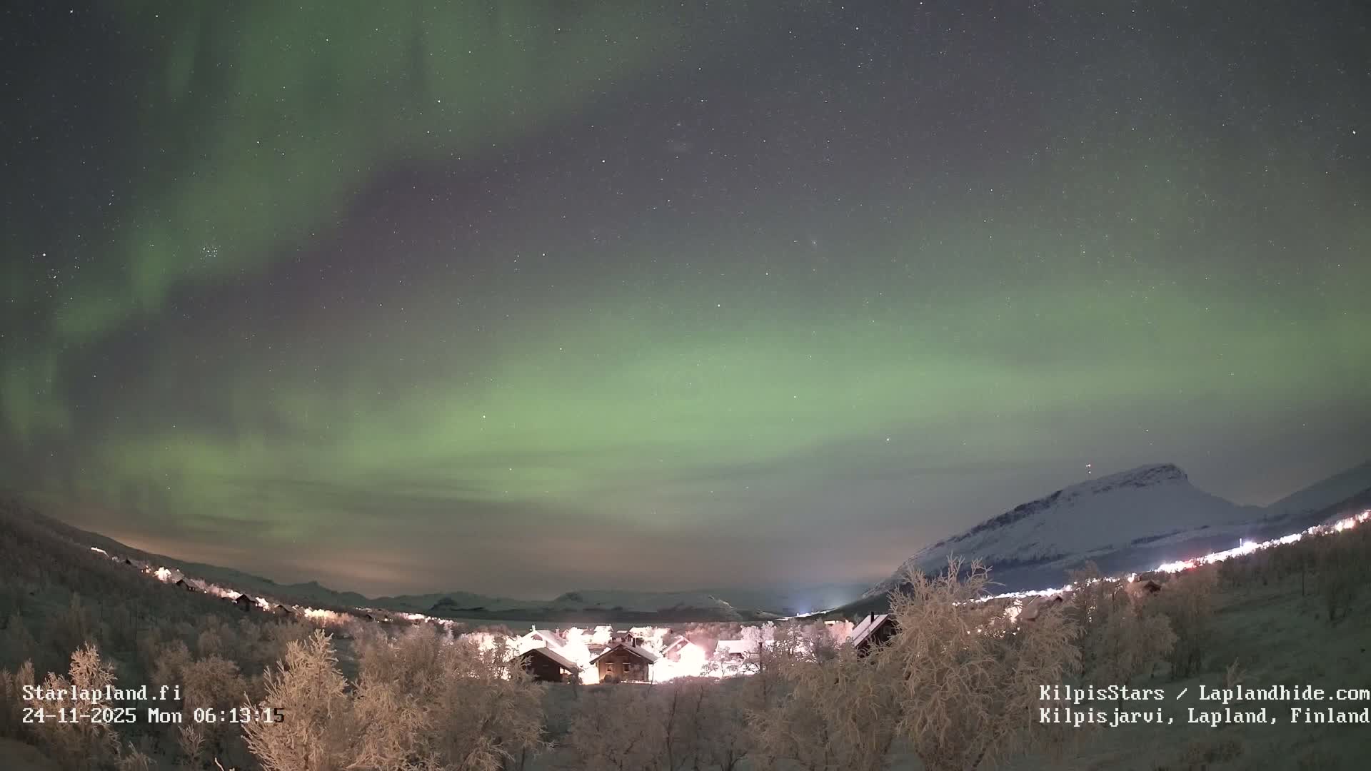 Kilpisjarvi Village , Northern Lights/Aurora Borealis Live Cam - Kilpisjärvi, Enontekiö, Lapland, Finland