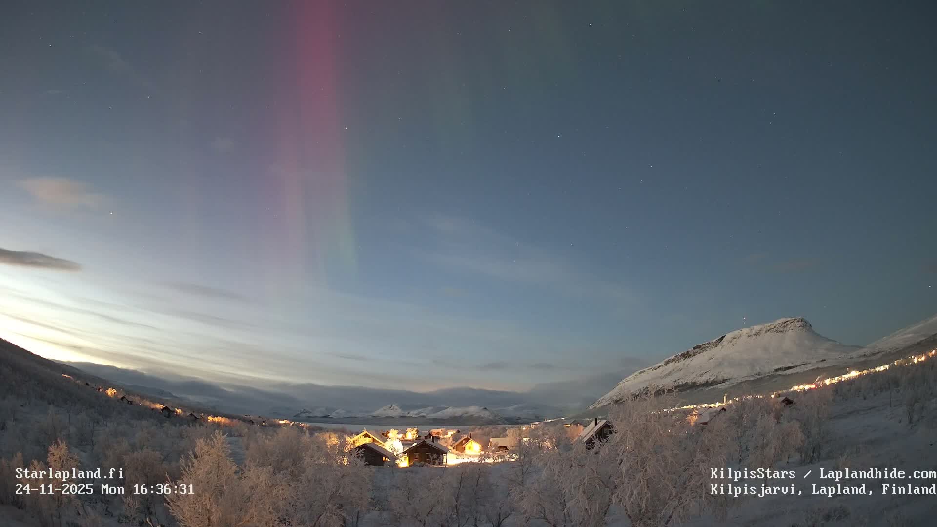 Kilpisjarvi Village , Northern Lights/Aurora Borealis Live Cam - Kilpisjärvi, Enontekiö, Lapland, Finland