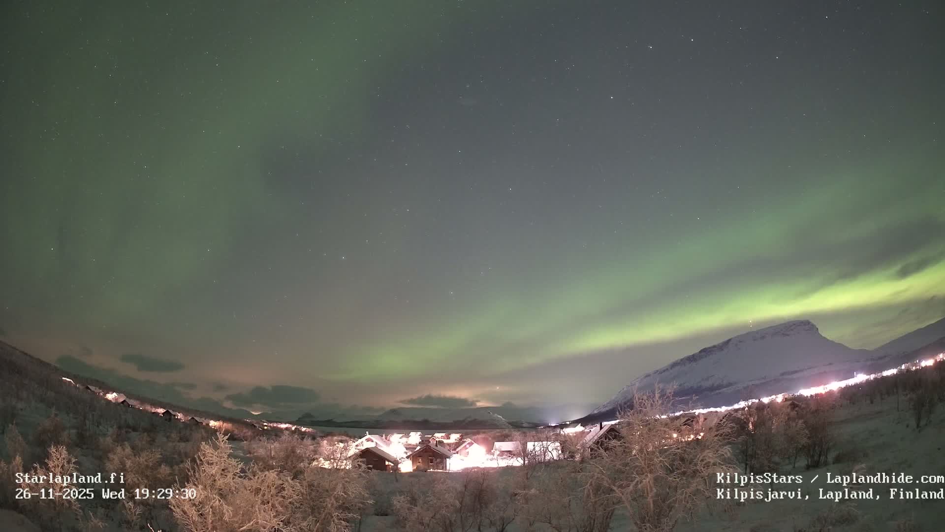 Kilpisjarvi Village , Northern Lights/Aurora Borealis Live Cam - Kilpisjärvi, Enontekiö, Lapland, Finland
