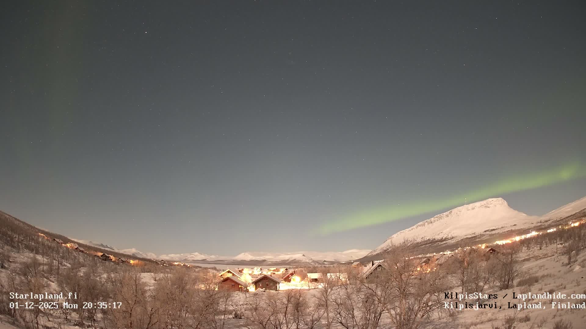 Kilpisjarvi Village , Northern Lights/Aurora Borealis Live Cam - Kilpisjärvi, Enontekiö, Lapland, Finland