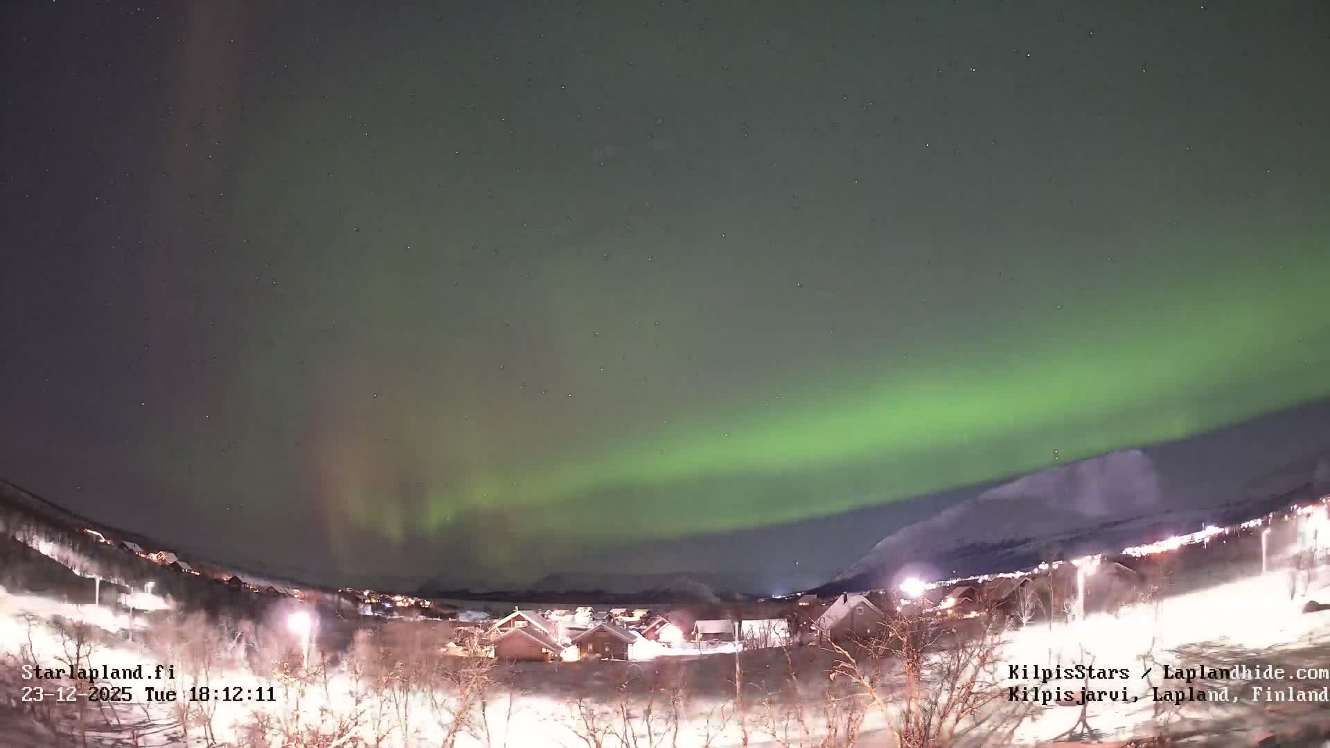 Kilpisjarvi Village , Northern Lights/Aurora Borealis Live Cam - Kilpisjärvi, Enontekiö, Lapland, Finland