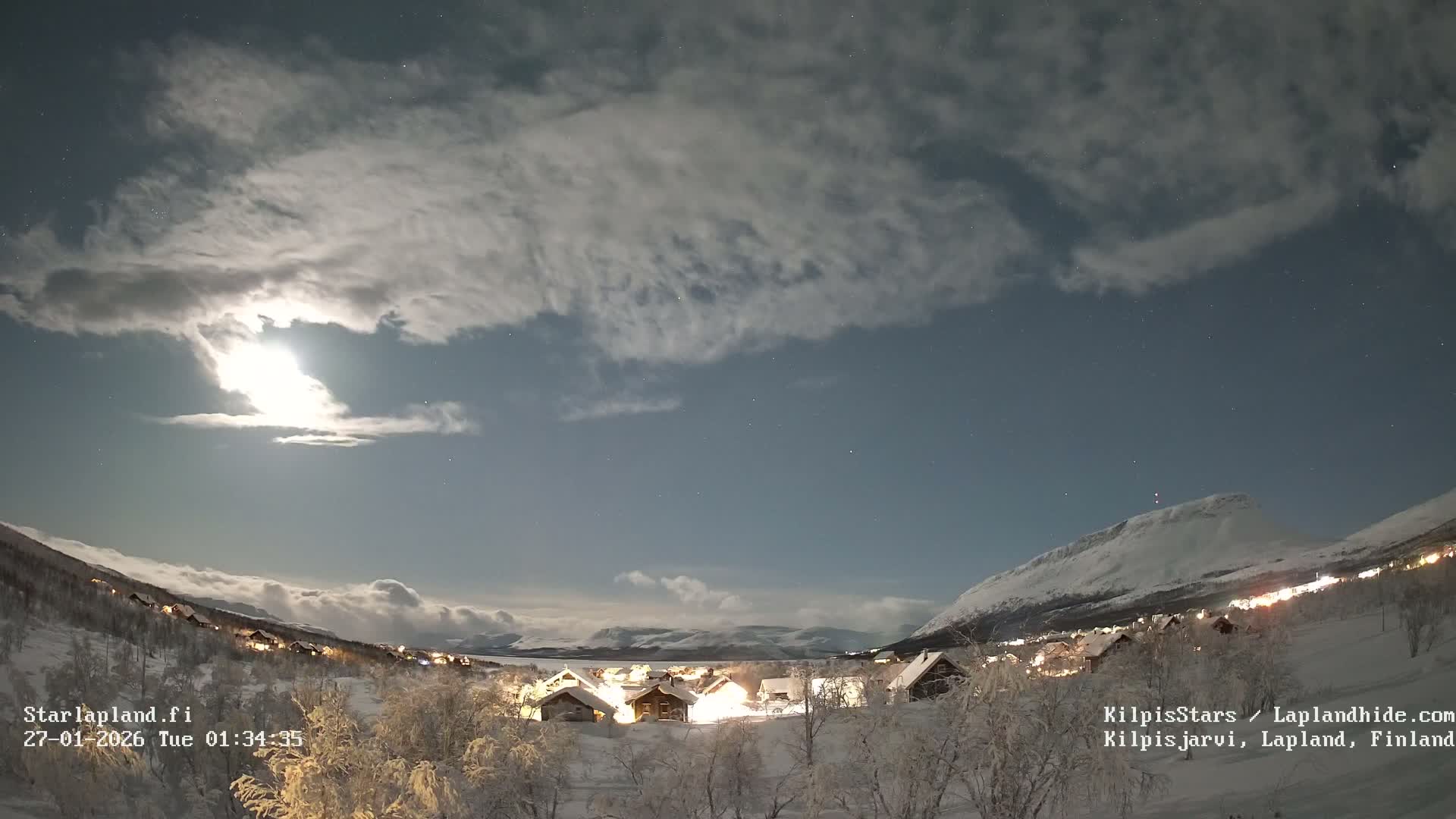 Kilpisjarvi Village , Northern Lights/Aurora Borealis Live Cam - Kilpisjärvi, Enontekiö, Lapland, Finland
