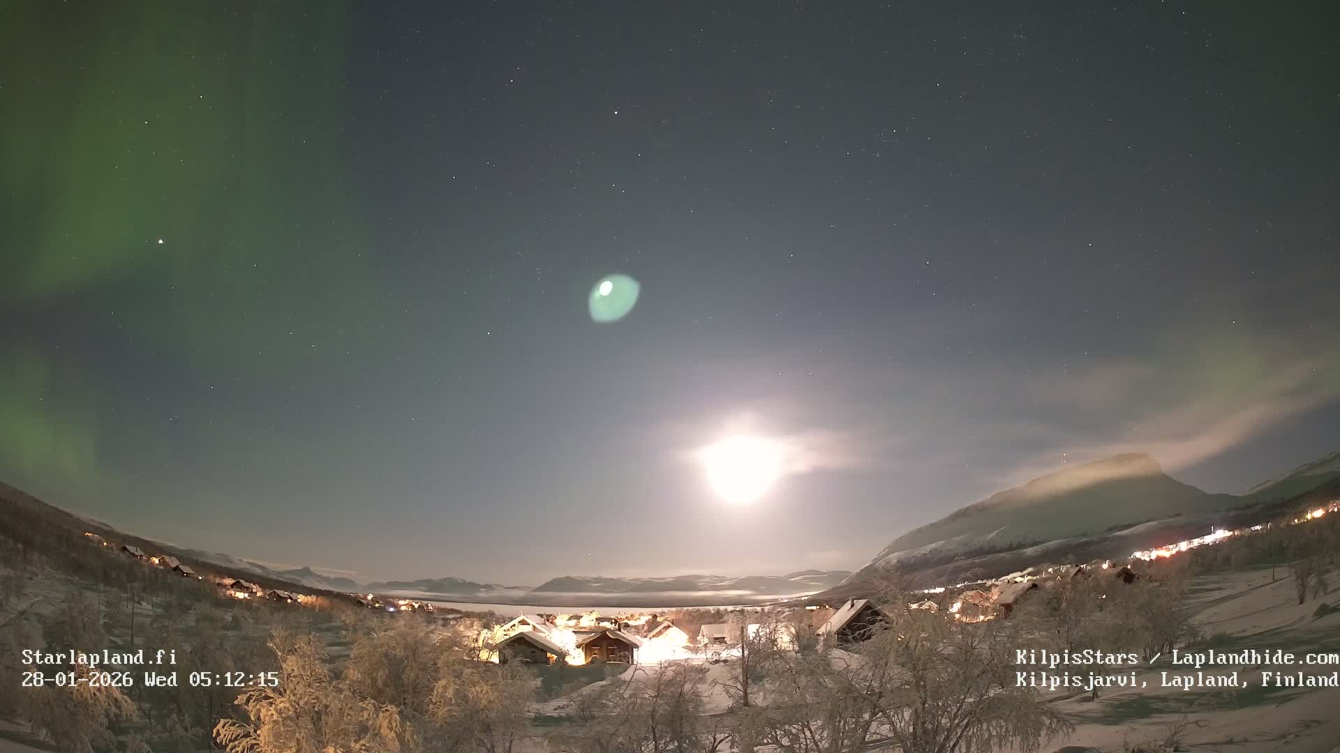 Kilpisjarvi Village , Northern Lights/Aurora Borealis Live Cam - Kilpisjärvi, Enontekiö, Lapland, Finland