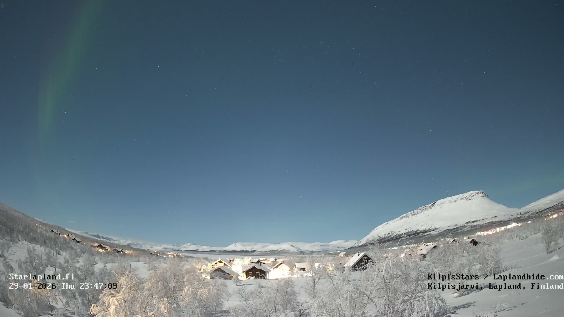 Kilpisjarvi Village , Northern Lights/Aurora Borealis Live Cam - Kilpisjärvi, Enontekiö, Lapland, Finland