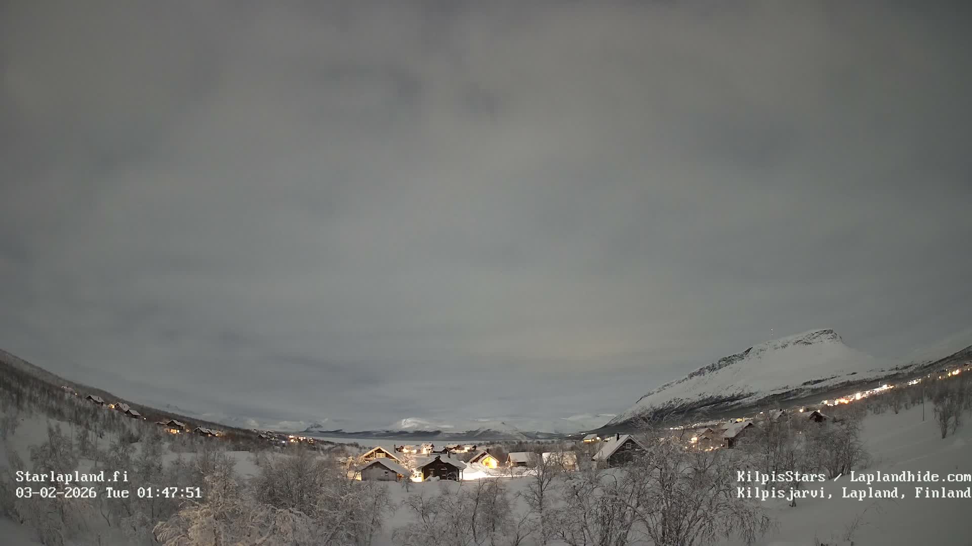 Kilpisjarvi Village , Northern Lights/Aurora Borealis Live Cam - Kilpisjärvi, Enontekiö, Lapland, Finland
