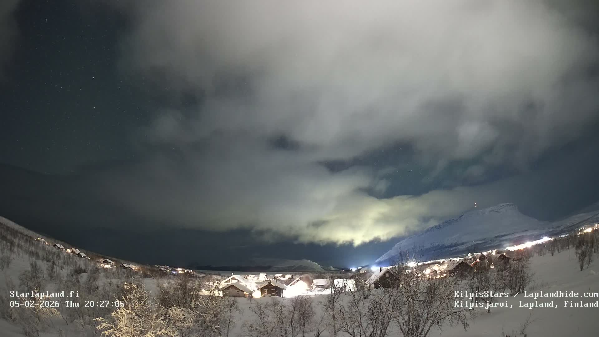 Kilpisjarvi Village , Northern Lights/Aurora Borealis Live Cam - Kilpisjärvi, Enontekiö, Lapland, Finland