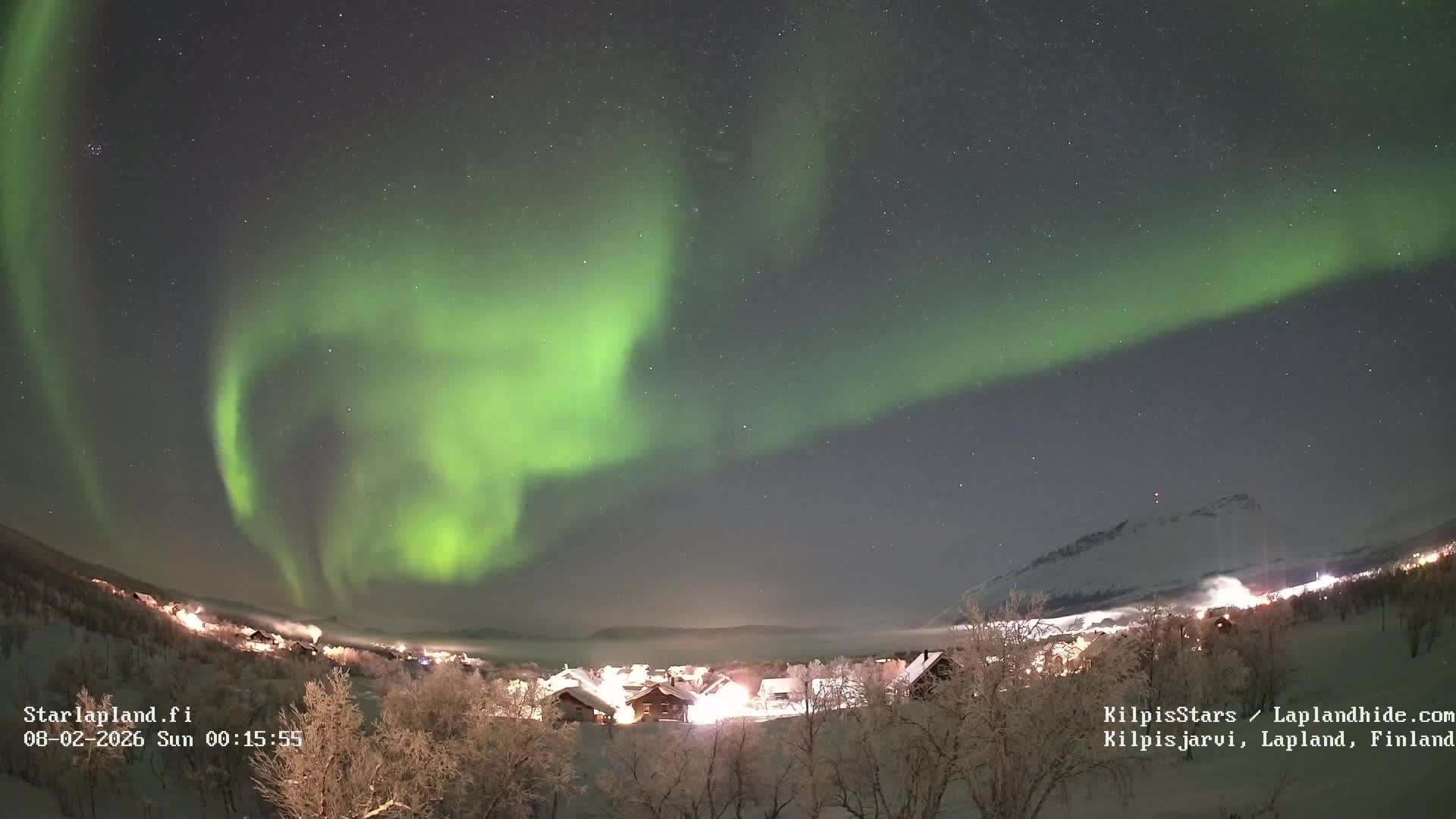 Kilpisjarvi Village , Northern Lights/Aurora Borealis Live Cam - Kilpisjärvi, Enontekiö, Lapland, Finland