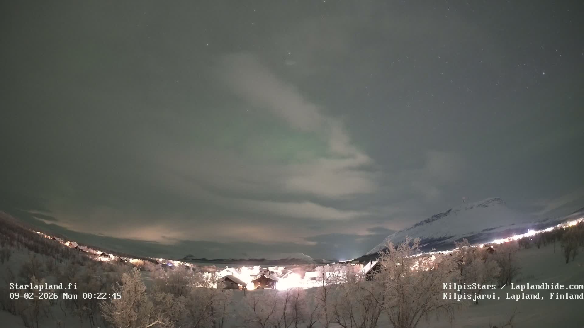Kilpisjarvi Village , Northern Lights/Aurora Borealis Live Cam - Kilpisjärvi, Enontekiö, Lapland, Finland