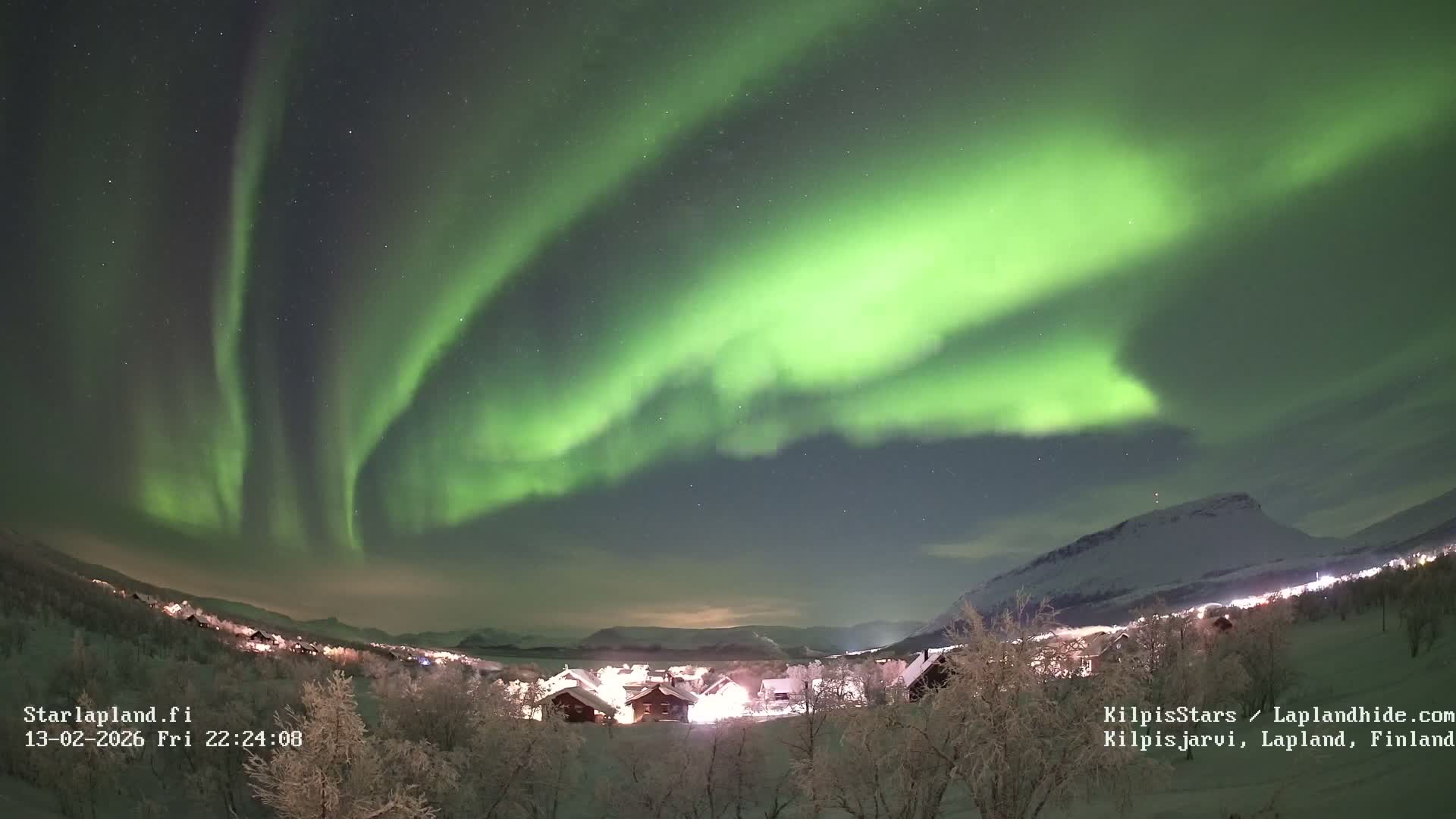 Kilpisjarvi Village , Northern Lights/Aurora Borealis Live Cam - Kilpisjärvi, Enontekiö, Lapland, Finland