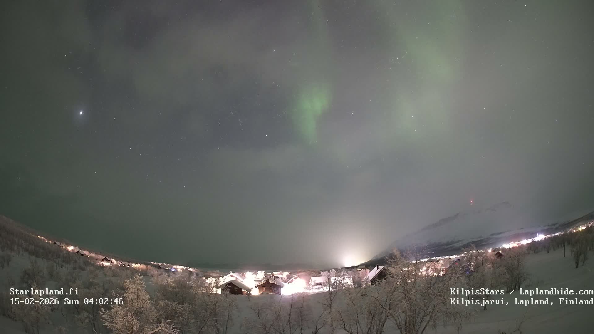 Kilpisjarvi Village , Northern Lights/Aurora Borealis Live Cam - Kilpisjärvi, Enontekiö, Lapland, Finland