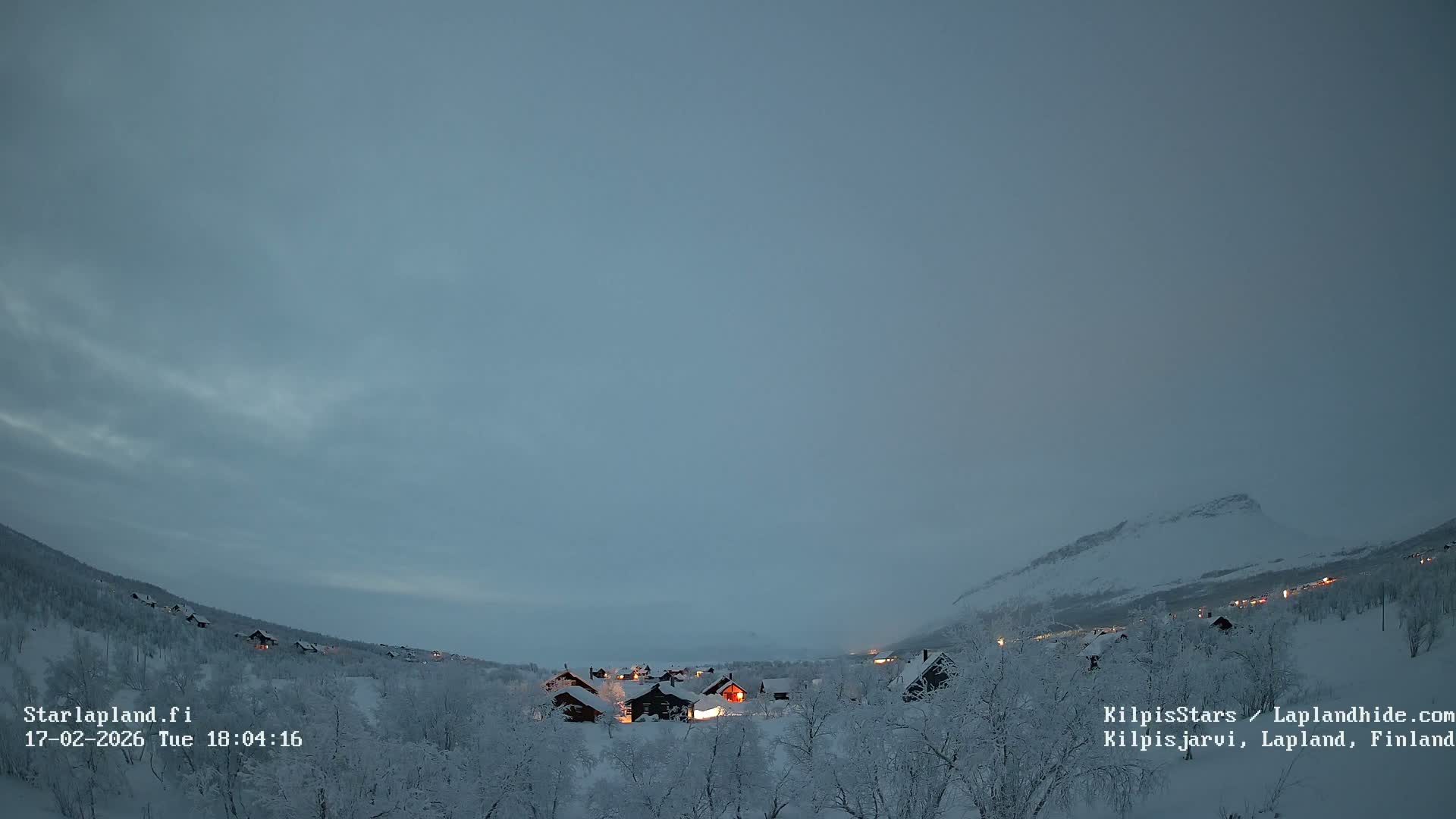 Kilpisjarvi Village , Northern Lights/Aurora Borealis Live Cam - Kilpisjärvi, Enontekiö, Lapland, Finland