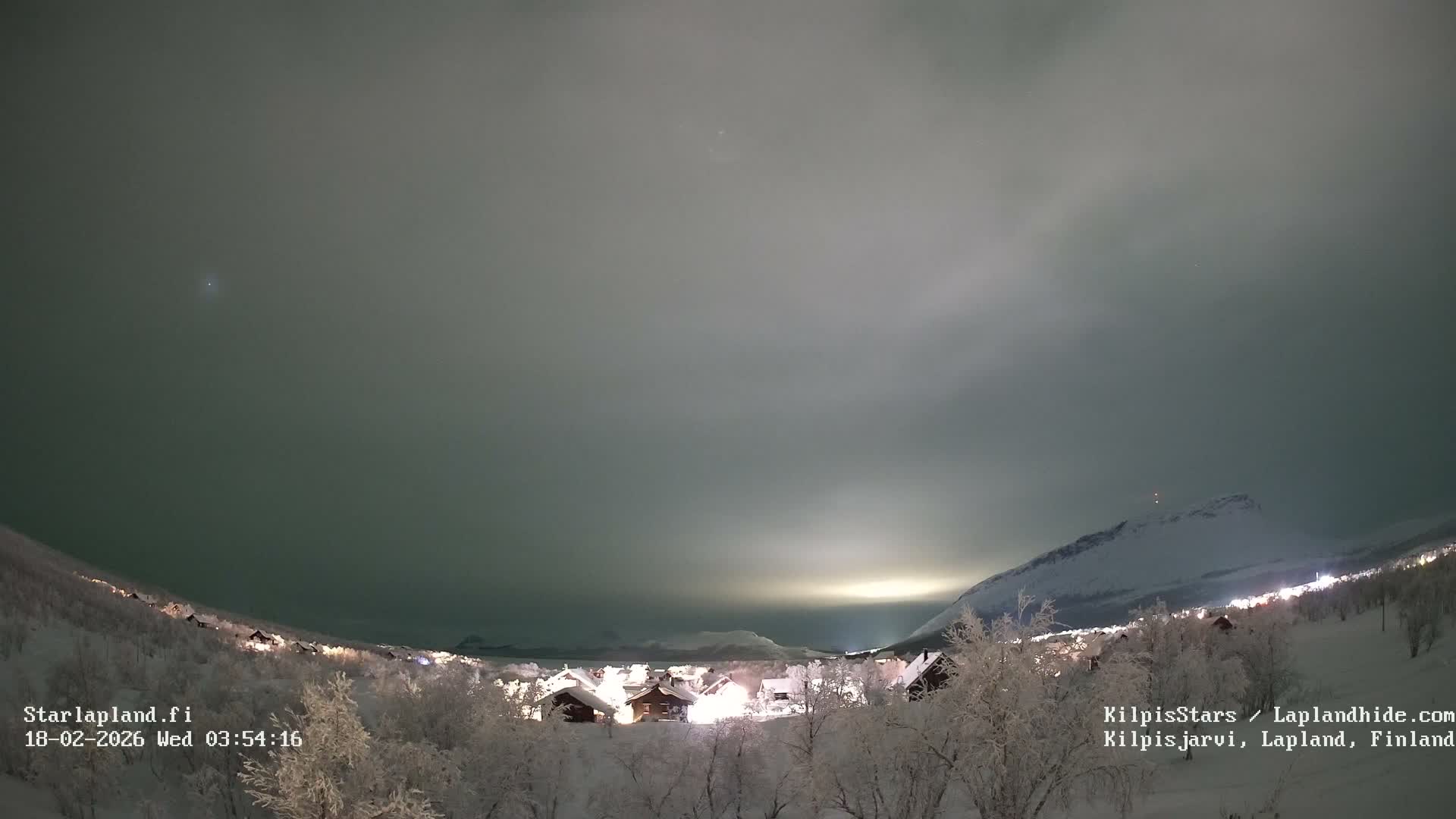Kilpisjarvi Village , Northern Lights/Aurora Borealis Live Cam - Kilpisjärvi, Enontekiö, Lapland, Finland