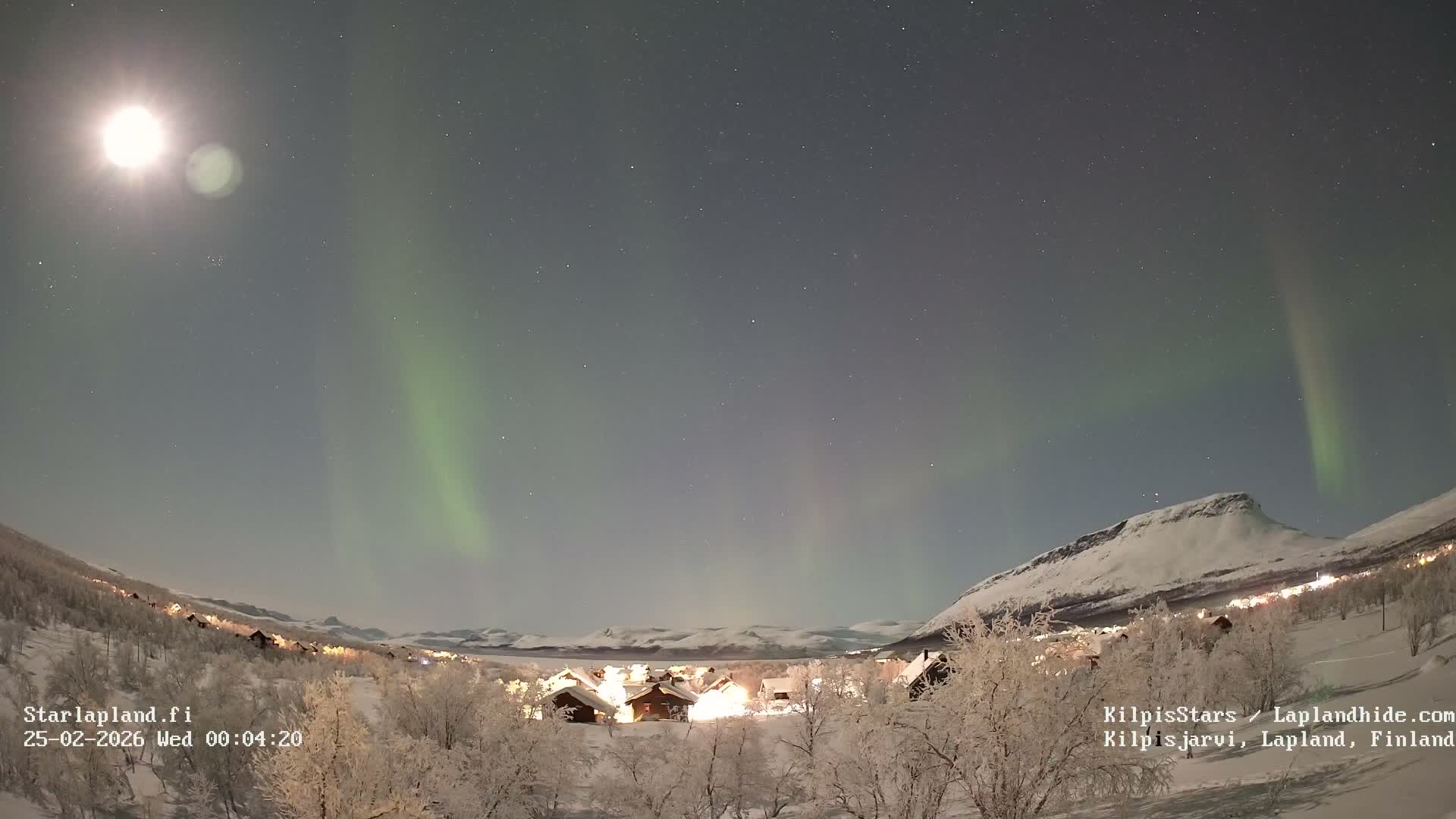 Kilpisjarvi Village , Northern Lights/Aurora Borealis Live Cam - Kilpisjärvi, Enontekiö, Lapland, Finland