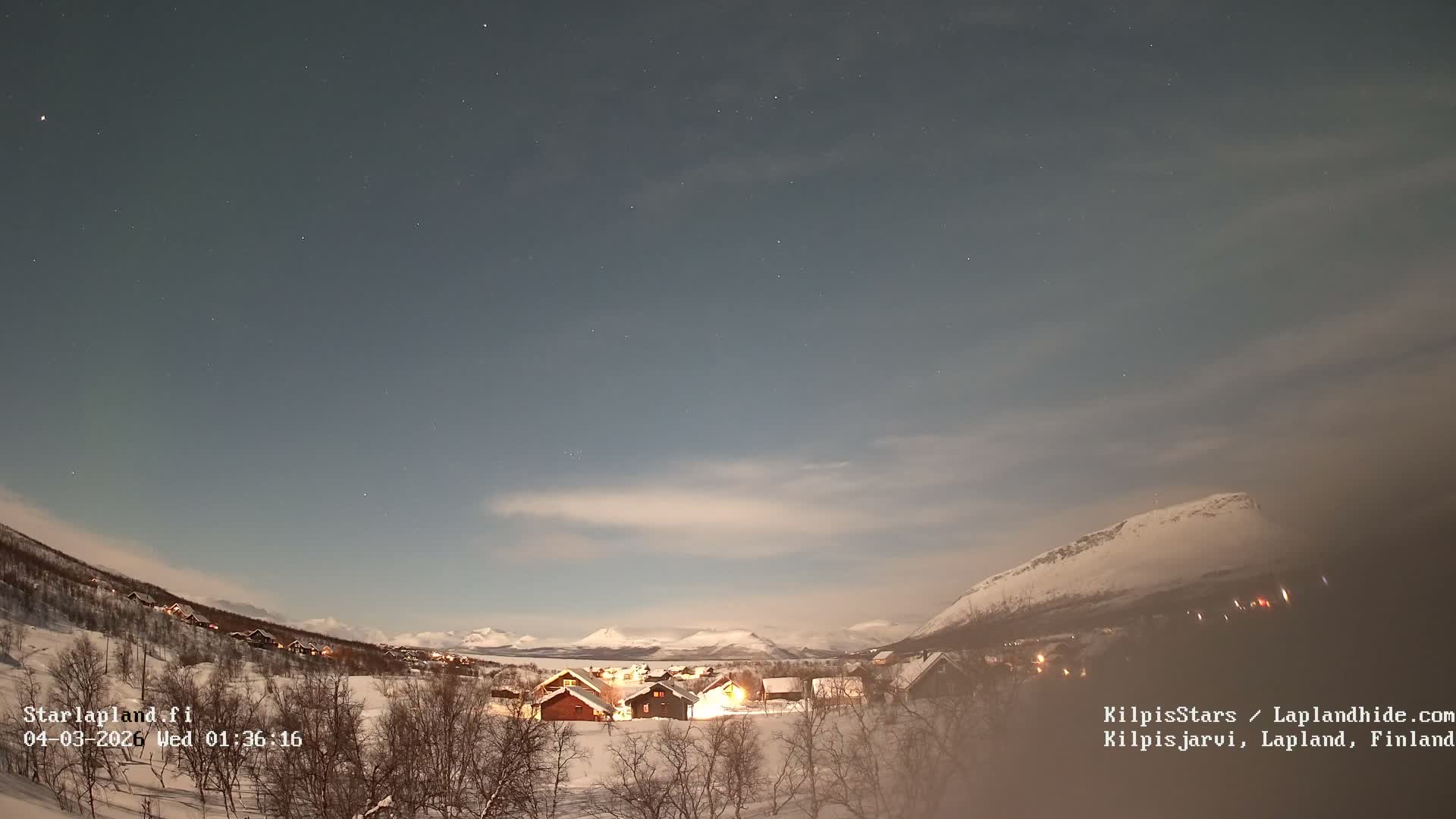 Kilpisjarvi Village , Northern Lights/Aurora Borealis Live Cam - Kilpisjärvi, Enontekiö, Lapland, Finland