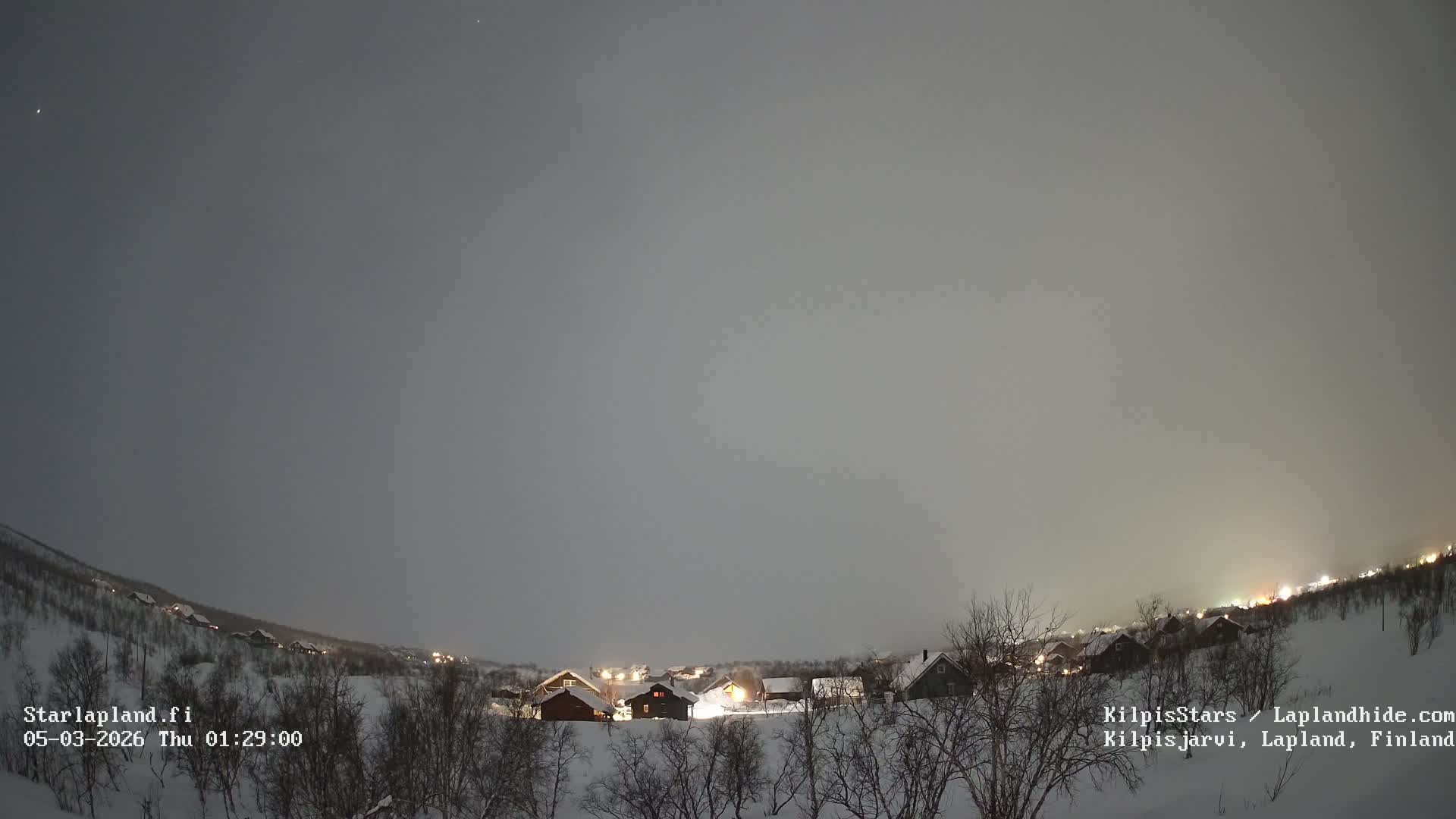 Kilpisjarvi Village , Northern Lights/Aurora Borealis Live Cam - Kilpisjärvi, Enontekiö, Lapland, Finland