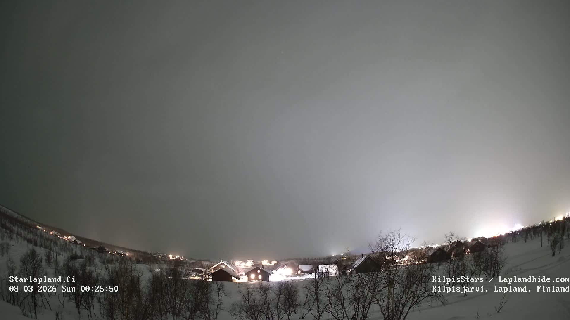 Kilpisjarvi Village , Northern Lights/Aurora Borealis Live Cam - Kilpisjärvi, Enontekiö, Lapland, Finland