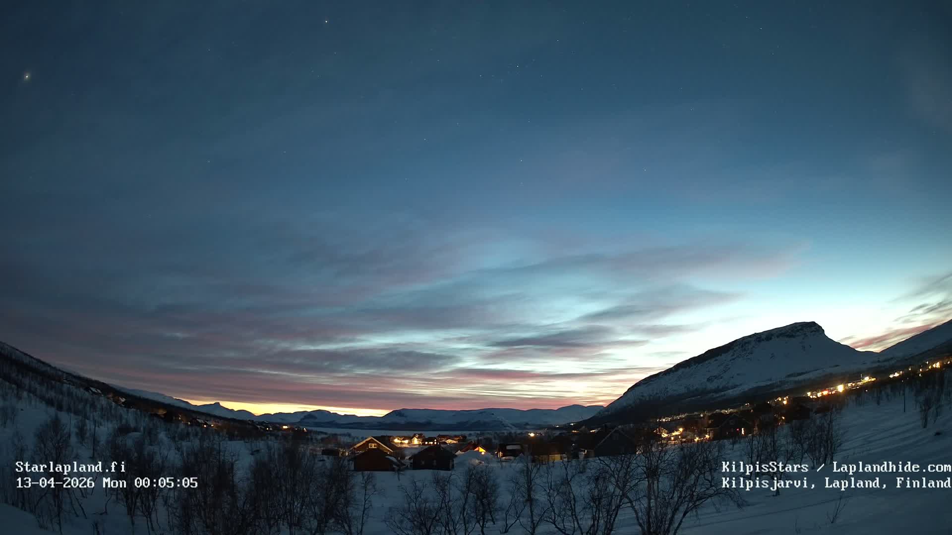 Kilpisjarvi Village , Northern Lights/Aurora Borealis Live Cam - Kilpisjärvi, Enontekiö, Lapland, Finland