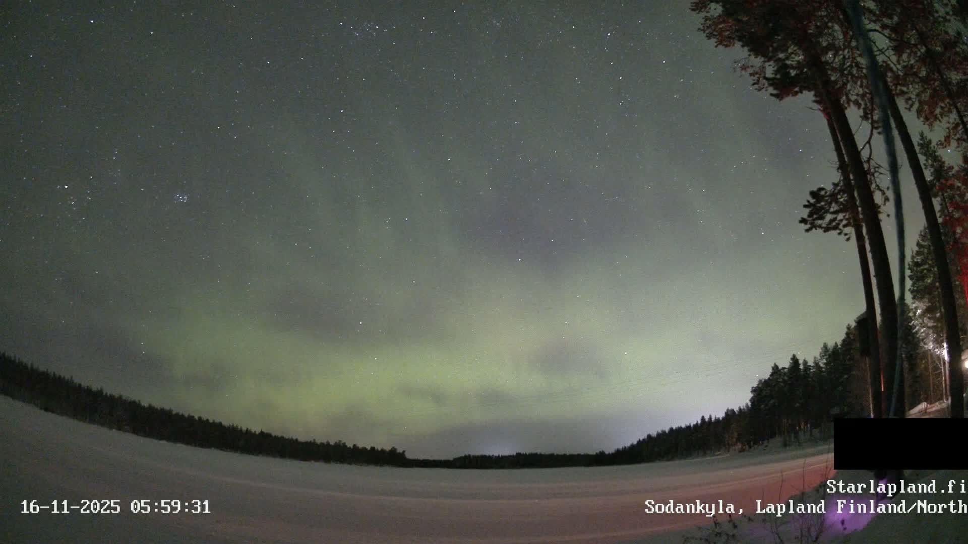 Sodankyla, Aurora Boreails/Northern Lights  Live Cam -  Sodankylä, Northern Lapland (Pohjois-Lappi), Lapland (Lappi),Finland