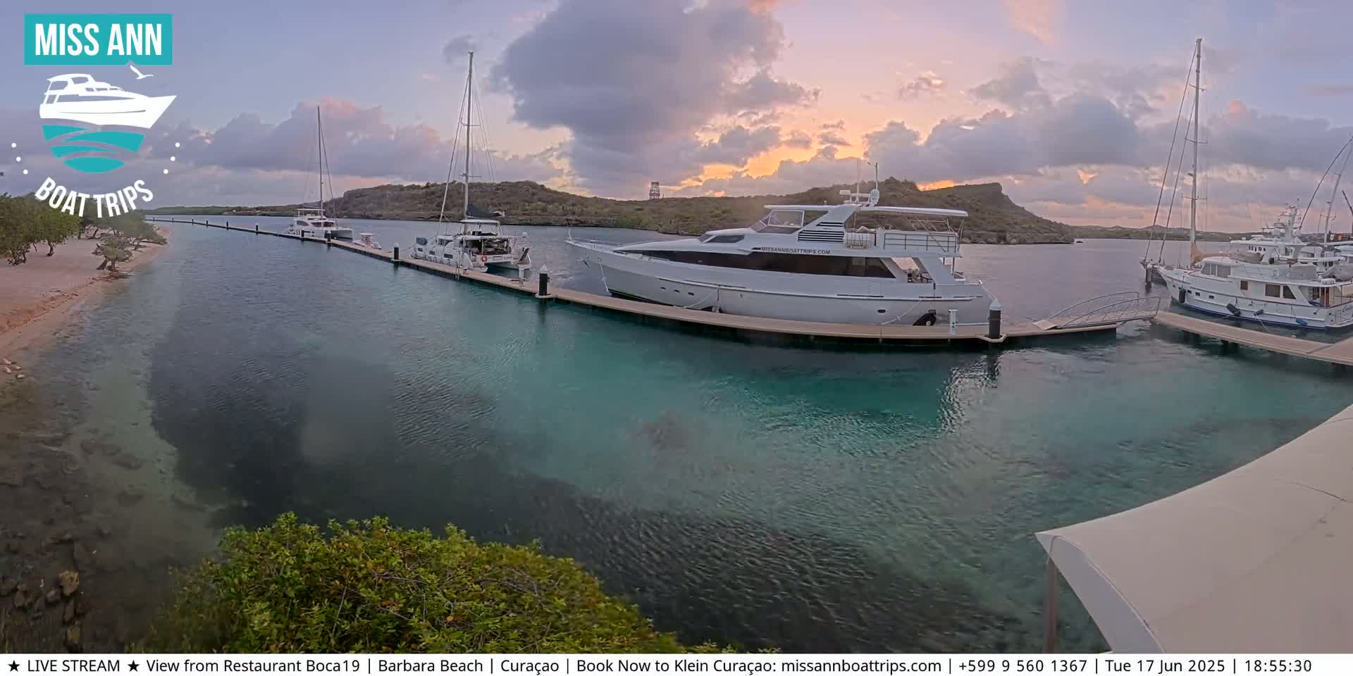 Carribean, Curacao, Santa Barbara Beach Boat Trips Live Cam - Curacao, Curaçao, Netherland
