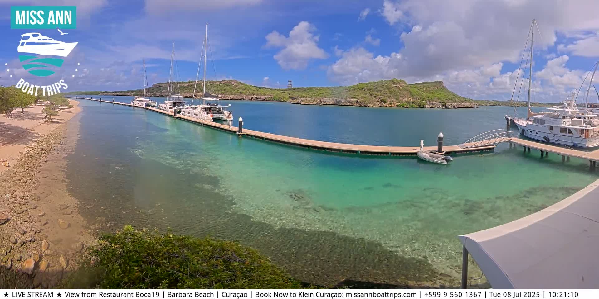 Carribean, Curacao, Santa Barbara Beach Boat Trips Live Cam - Curacao, Curaçao, Netherland