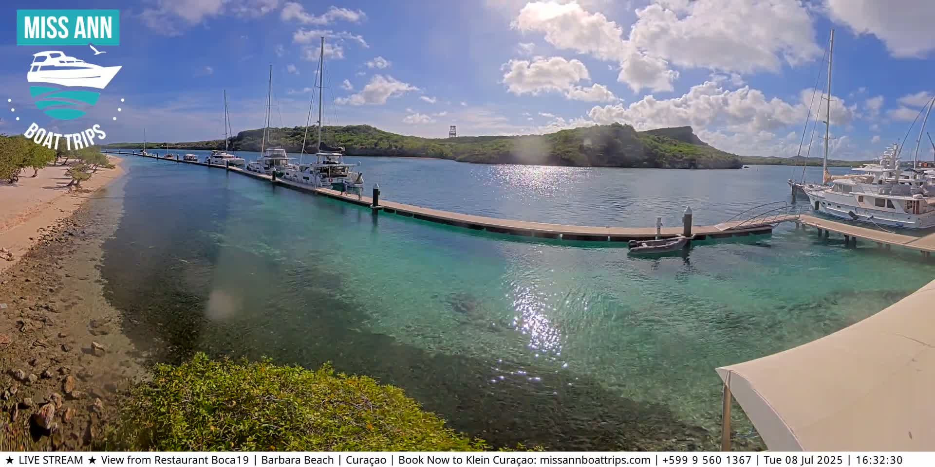 Carribean, Curacao, Santa Barbara Beach Boat Trips Live Cam - Curacao, Curaçao, Netherland