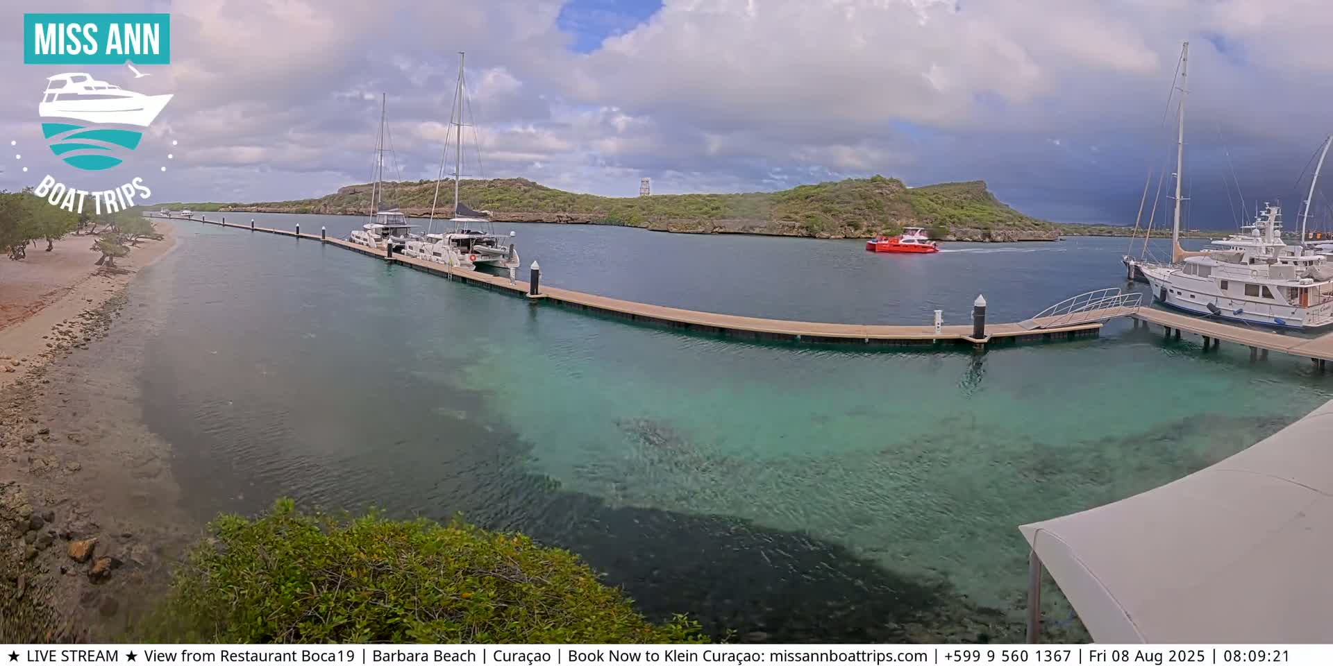 Carribean, Curacao, Santa Barbara Beach Boat Trips Live Cam - Curacao, Curaçao, Netherland