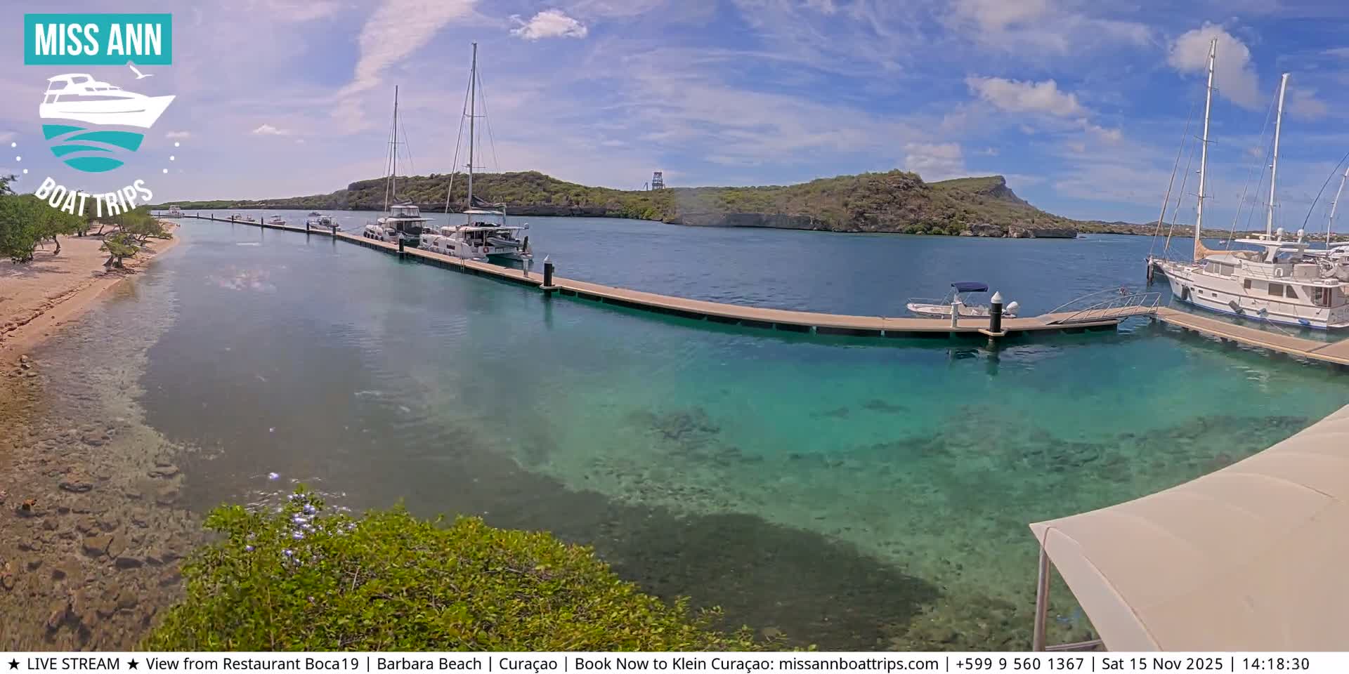 Carribean, Curacao, Santa Barbara Beach Boat Trips Live Cam - Curacao, Curaçao, Netherland