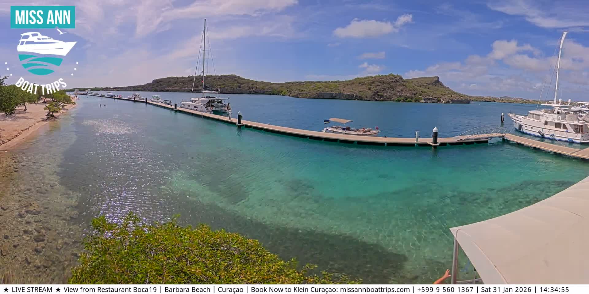 Carribean, Curacao, Santa Barbara Beach Boat Trips Live Cam - Curacao, Curaçao, Netherland