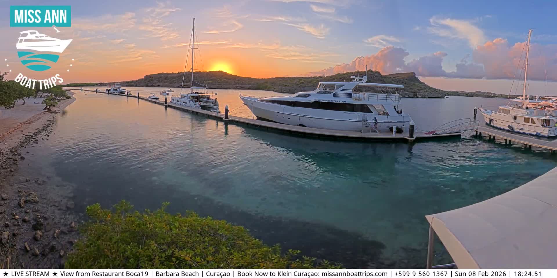 Carribean, Curacao, Santa Barbara Beach Boat Trips Live Cam - Curacao, Curaçao, Netherland
