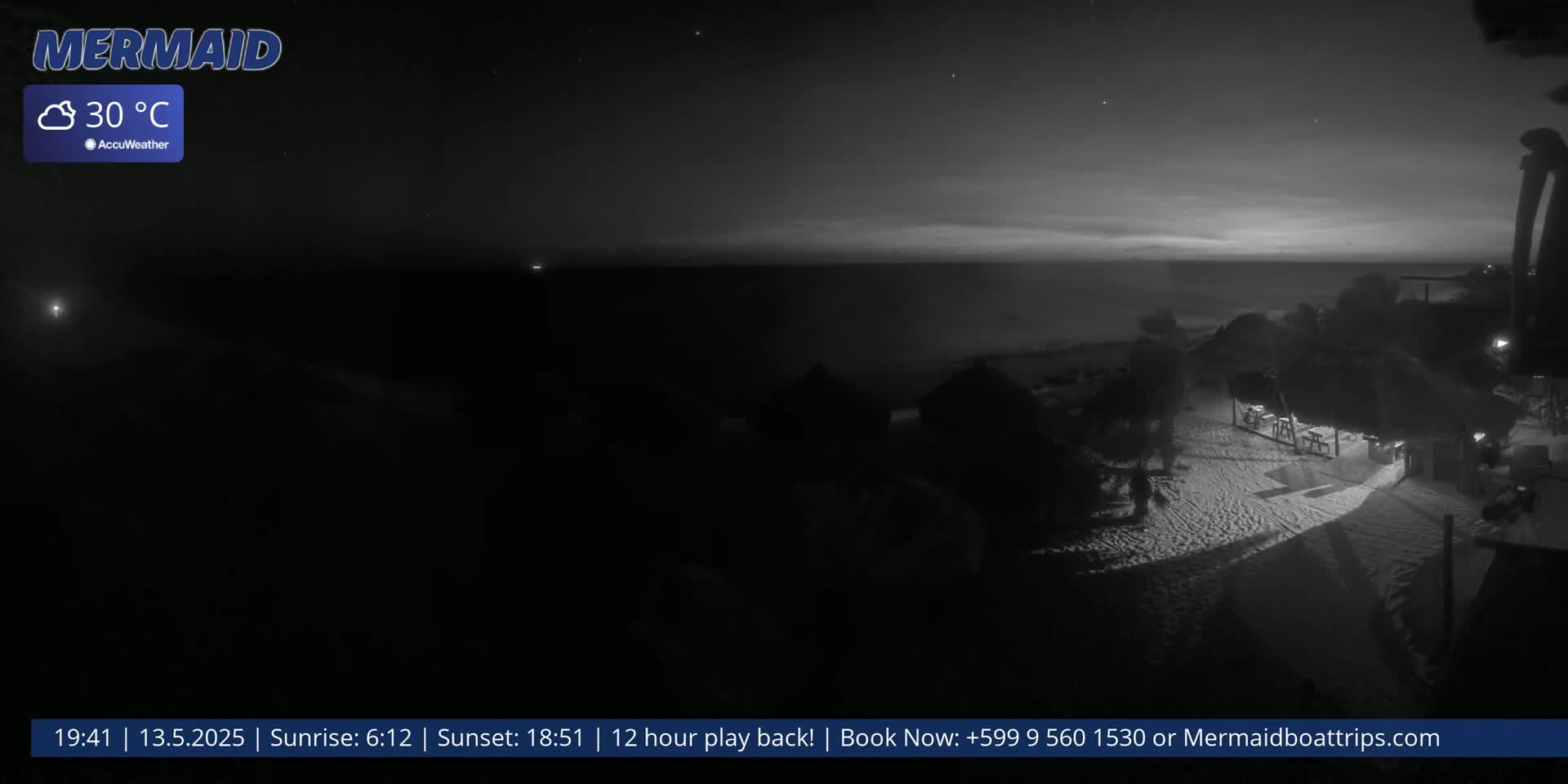 Carribean, Klein Curaçao Beach Mermaid Boat Trips Live Cam - Klein Island, Curacao, Netherland