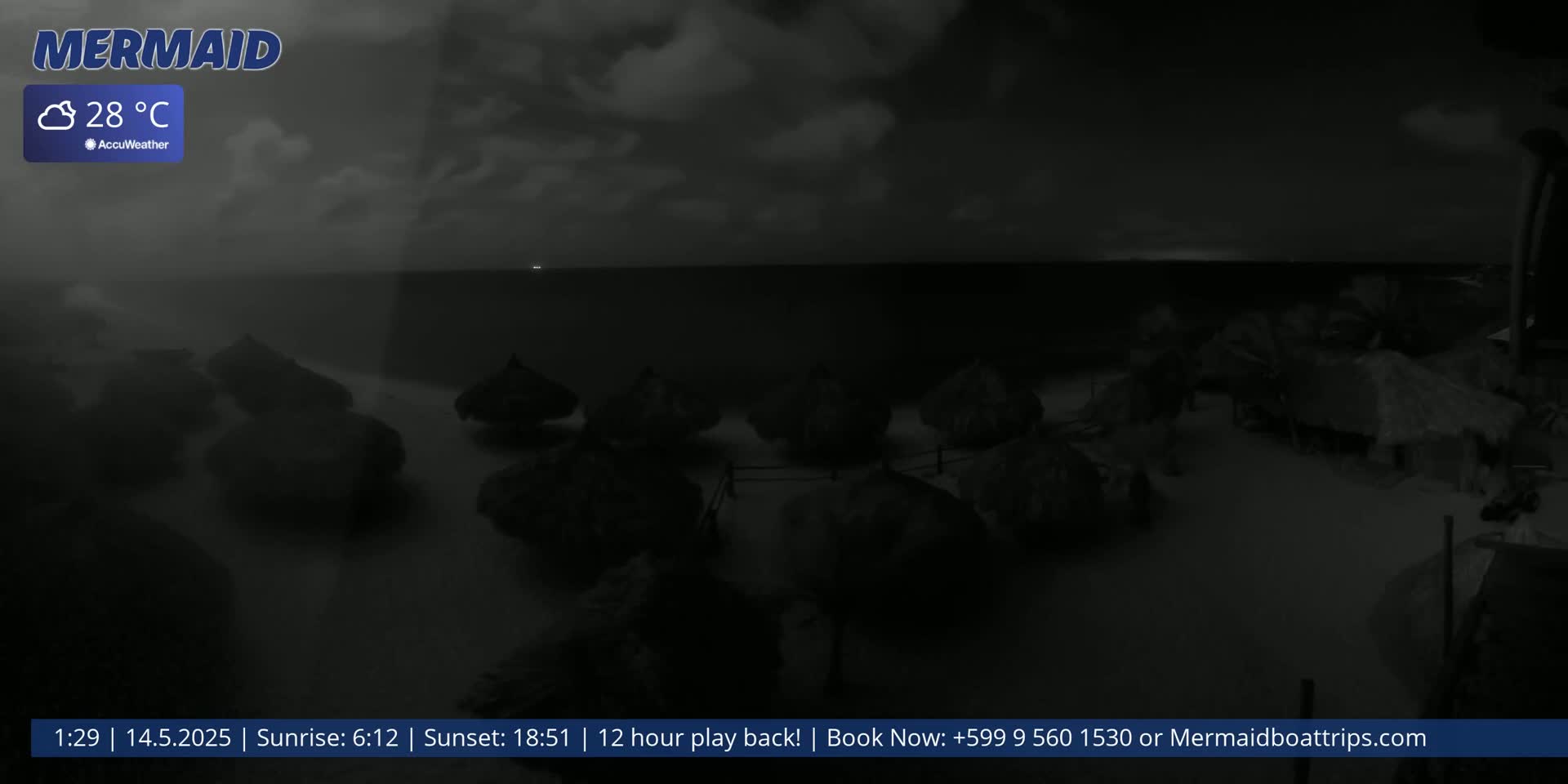 Carribean, Klein Curaçao Beach Mermaid Boat Trips Live Cam - Klein Island, Curacao, Netherland
