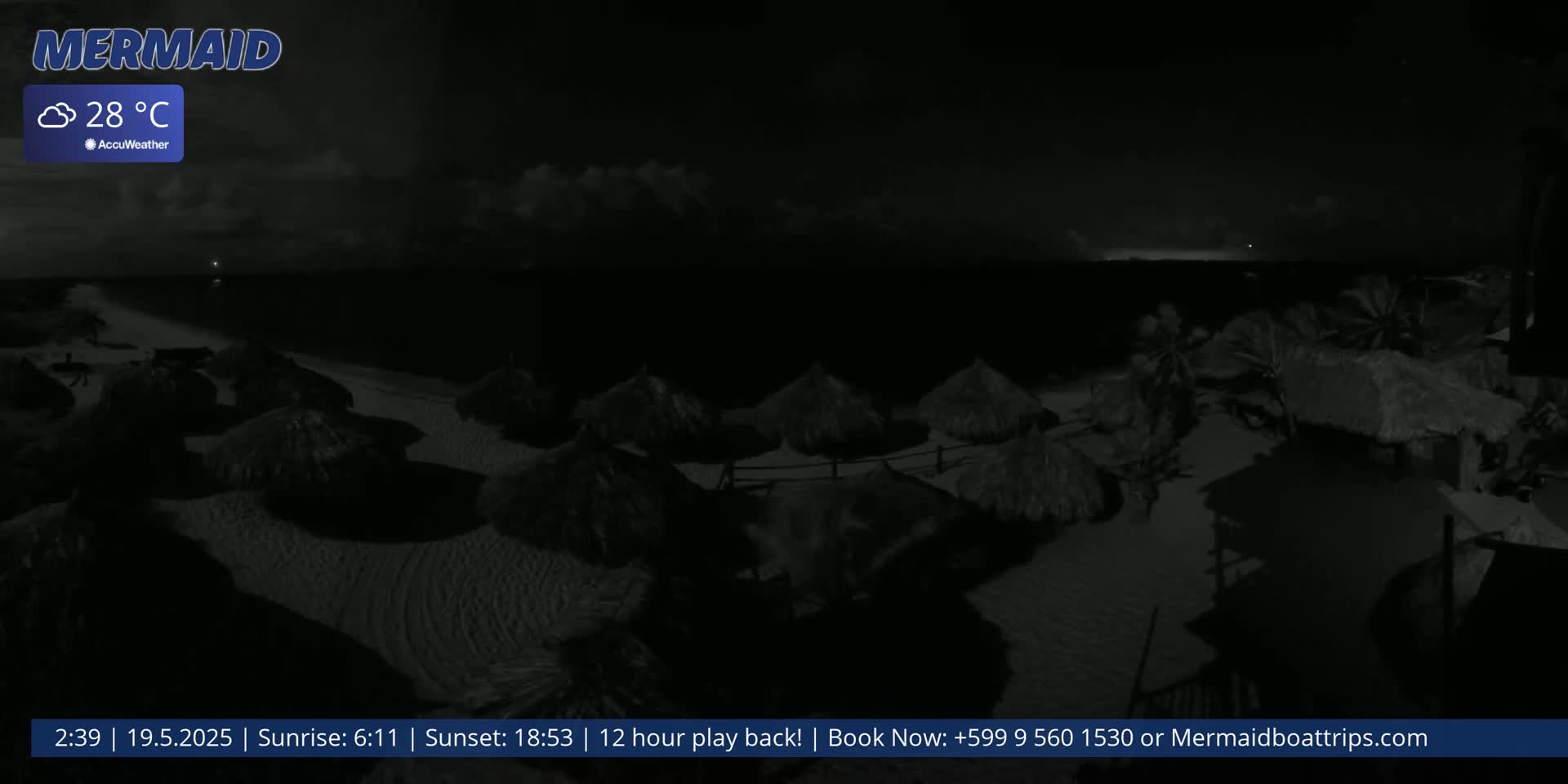 Carribean, Klein Curaçao Beach Mermaid Boat Trips Live Cam - Klein Island, Curacao, Netherland